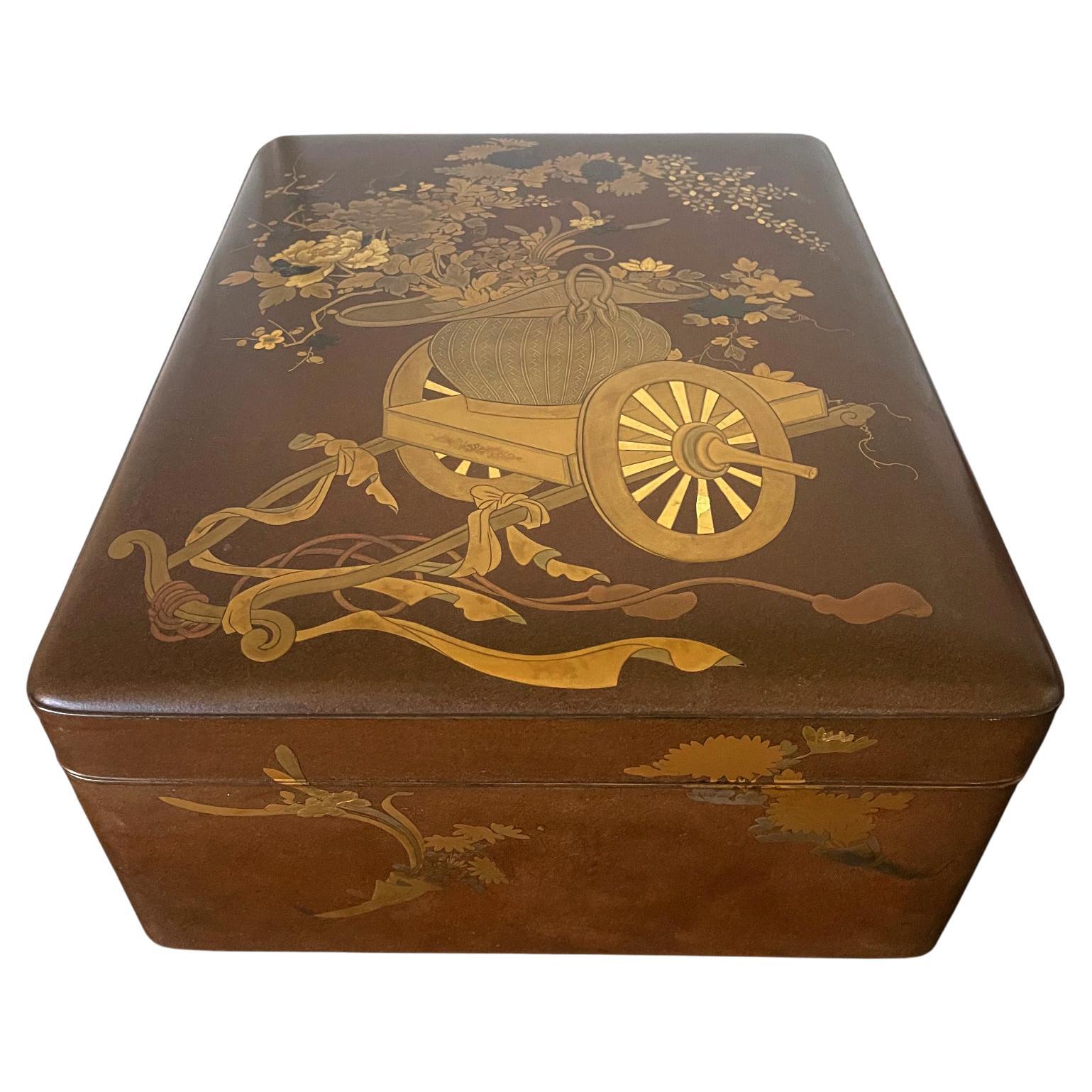 Japanese Lacquer Ryoshibako Document Box Meiji Period For Sale