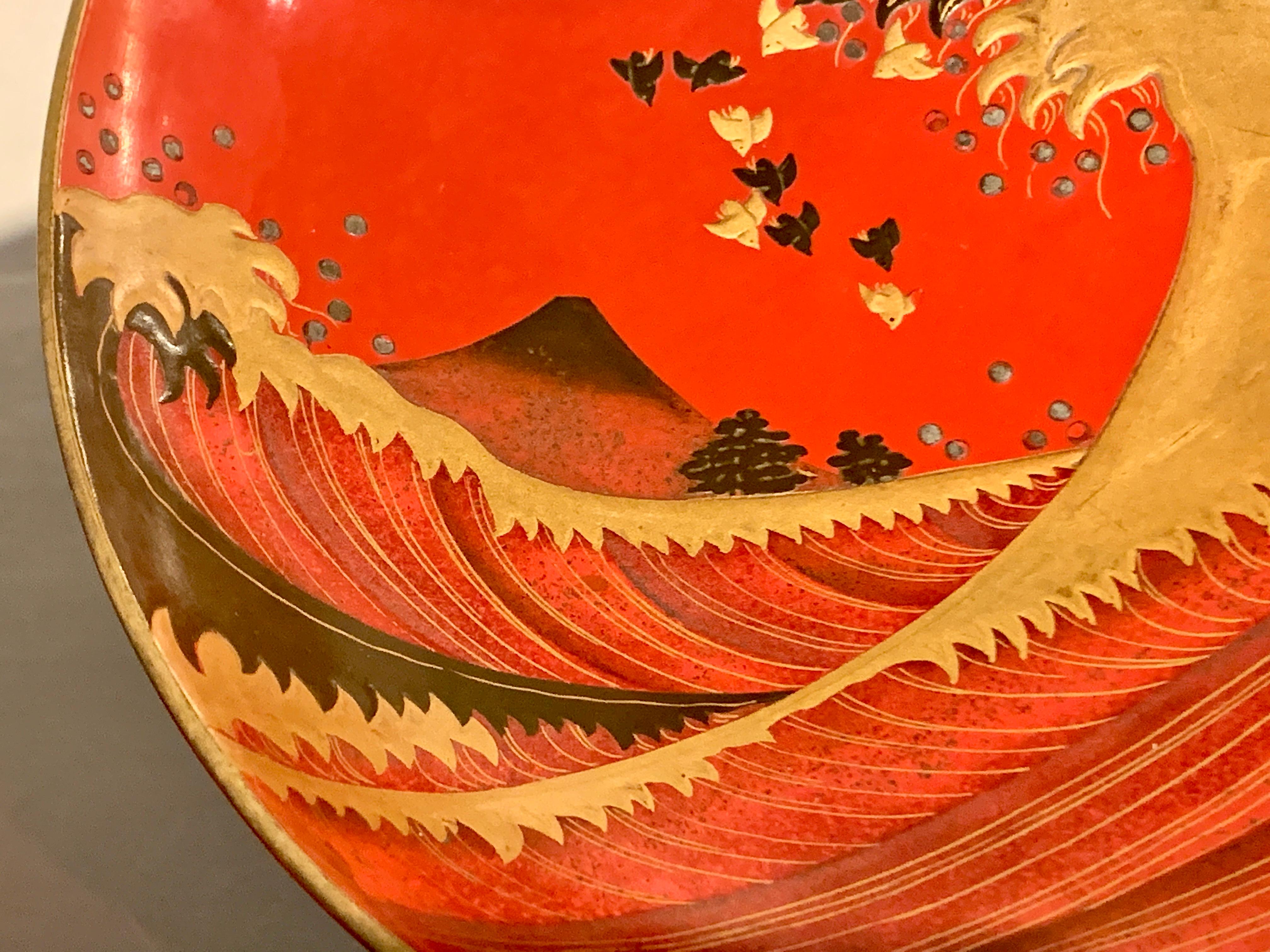 Japanische japanische Lack-Sake-Tasse, 3er-Set, Meiji-Periode, frühes 20. Jahrhundert, Japan im Angebot 3