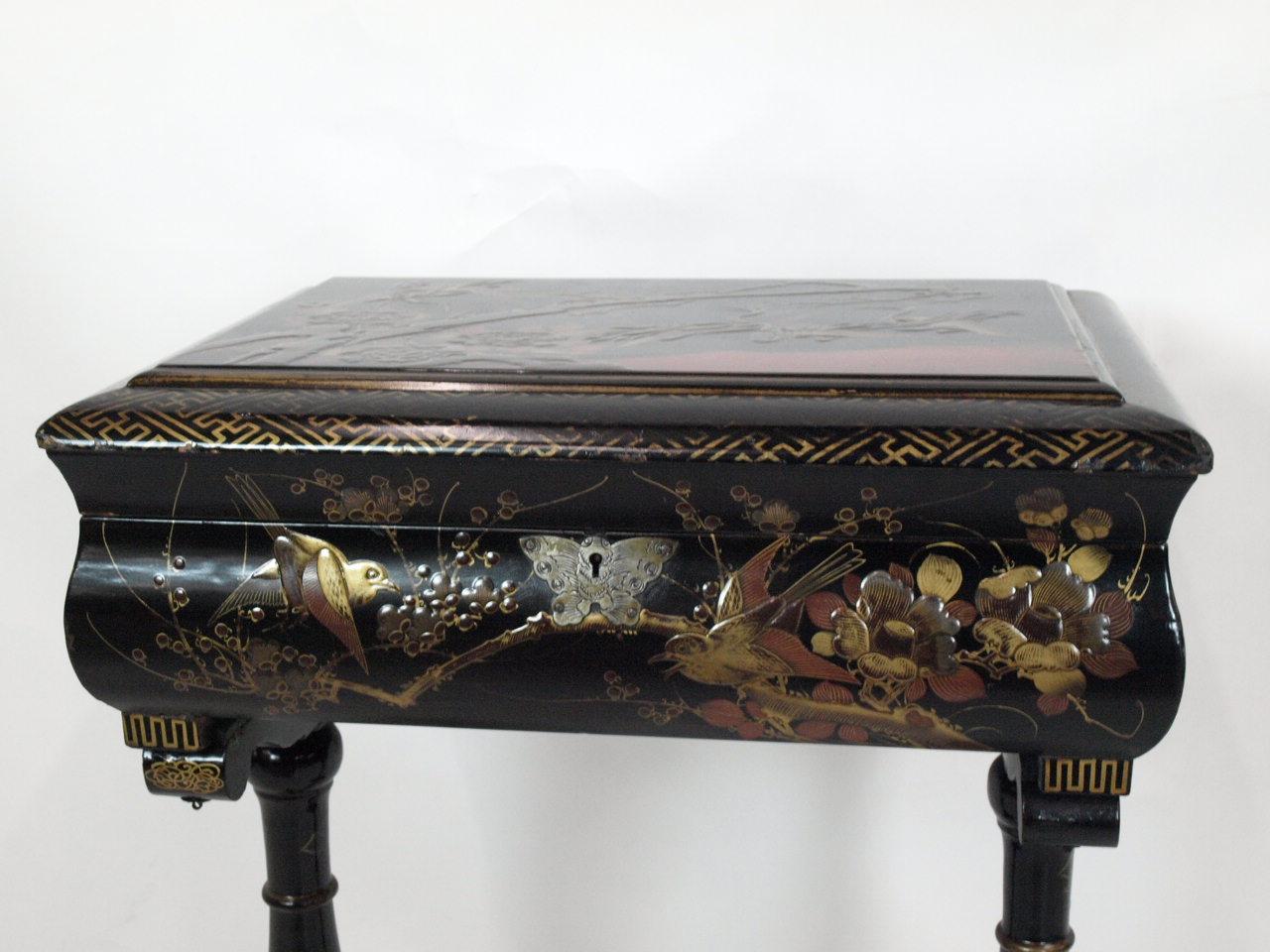 Late 19th Century Japanese Lacquer Sewing Table For Sale
