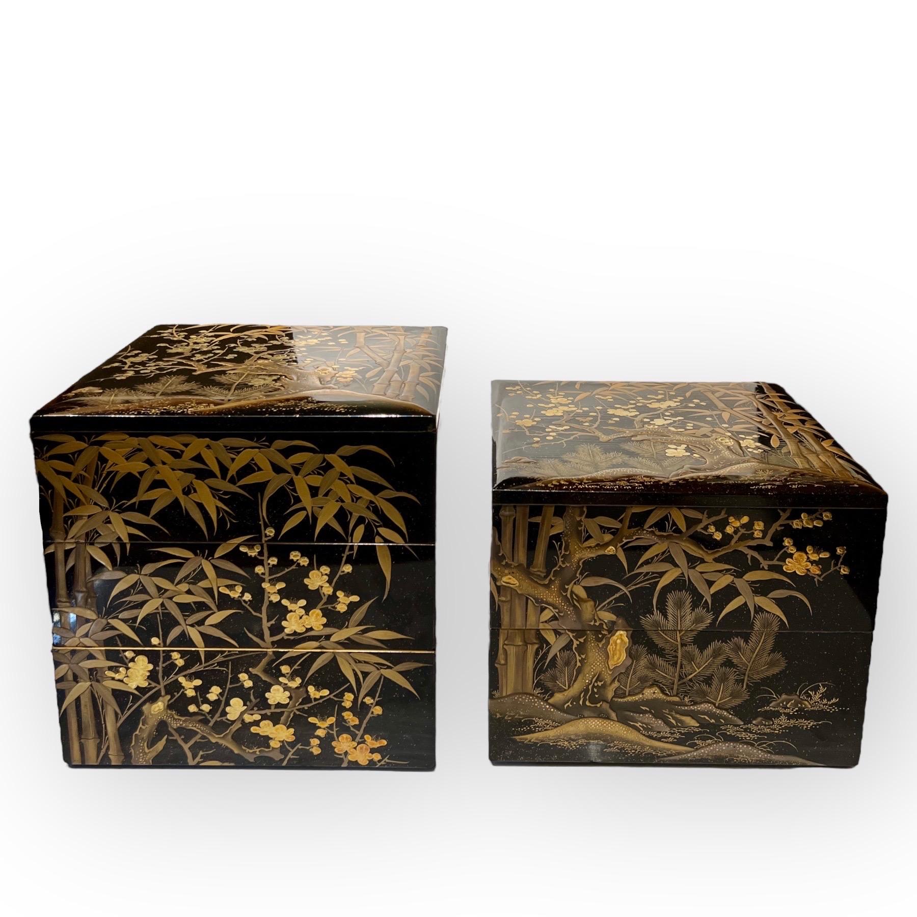 Japanese  Lacquer Stacking Box, Jubako, Japan, Meiji Period, 19th c For Sale 6