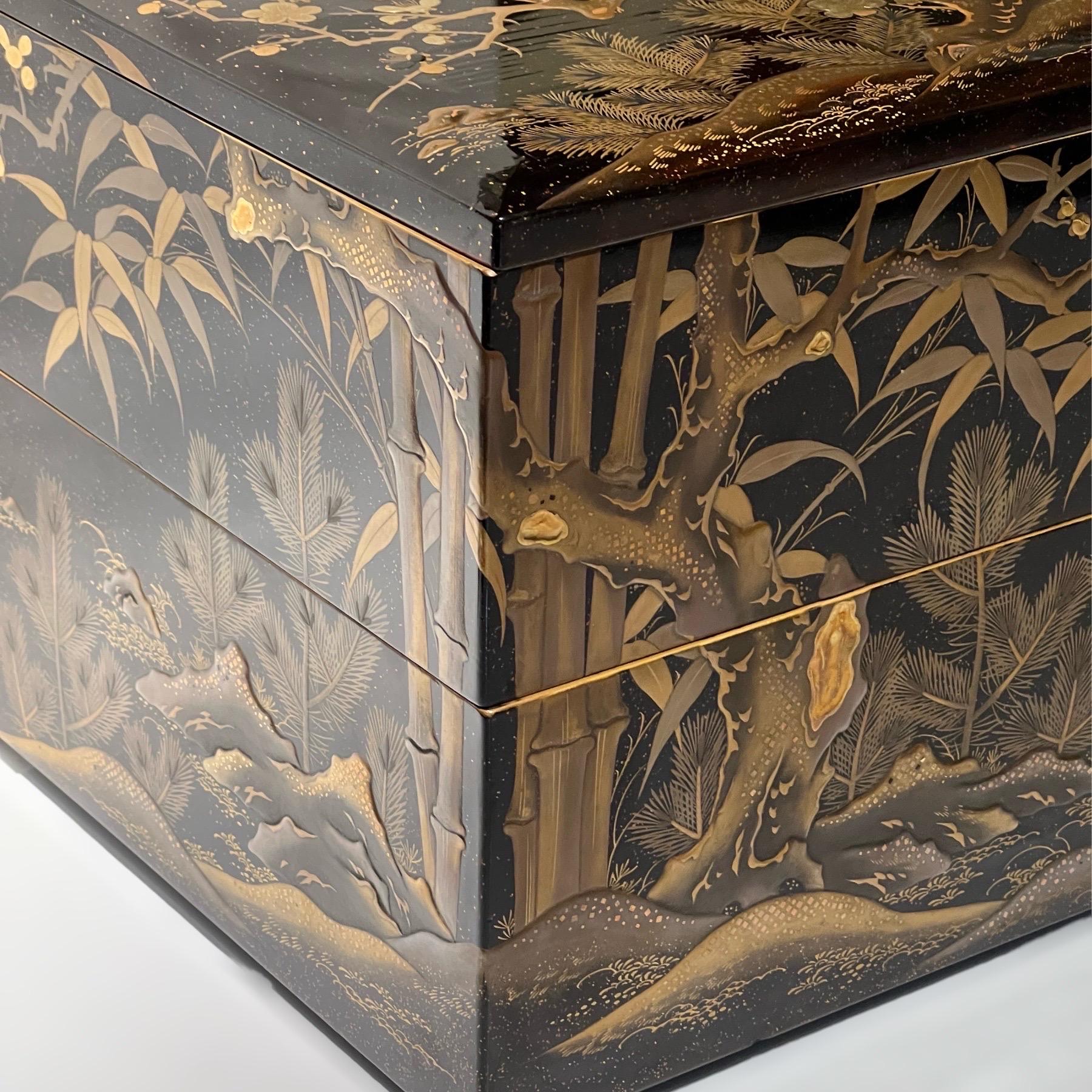 Japanese  Lacquer Stacking Box, Jubako, Japan, Meiji Period, 19th c For Sale 4