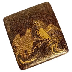 Japanese Lacquer Suzuribako with Fighting Cocks, Edo Period, 17th Century