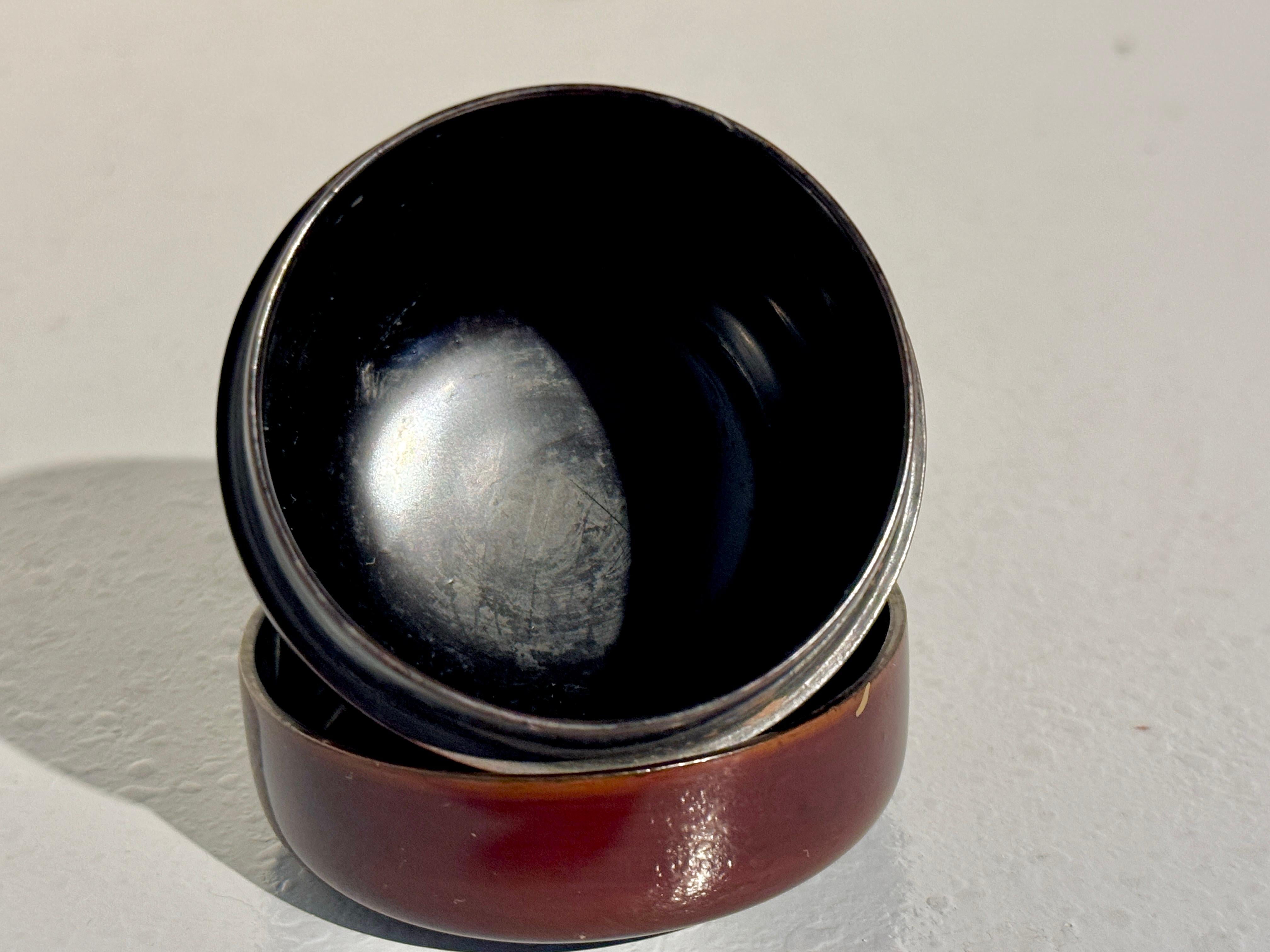 Japanese Lacquer Tea Caddy, Natsume, Feather Design, Showa Era, c 1960's, Japan 2