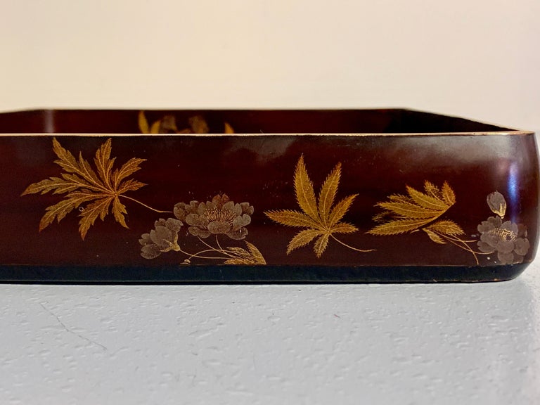 Japanese Lacquer Tray by Zohiko, Meiji Period, Early 20th Century