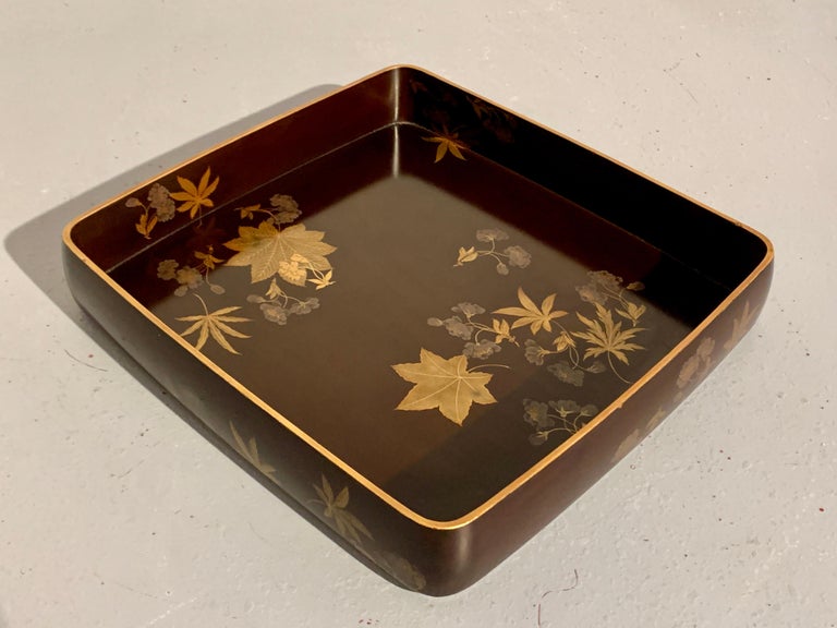 Japanese Lacquer Tray by Zohiko, Meiji Period, Early 20th Century