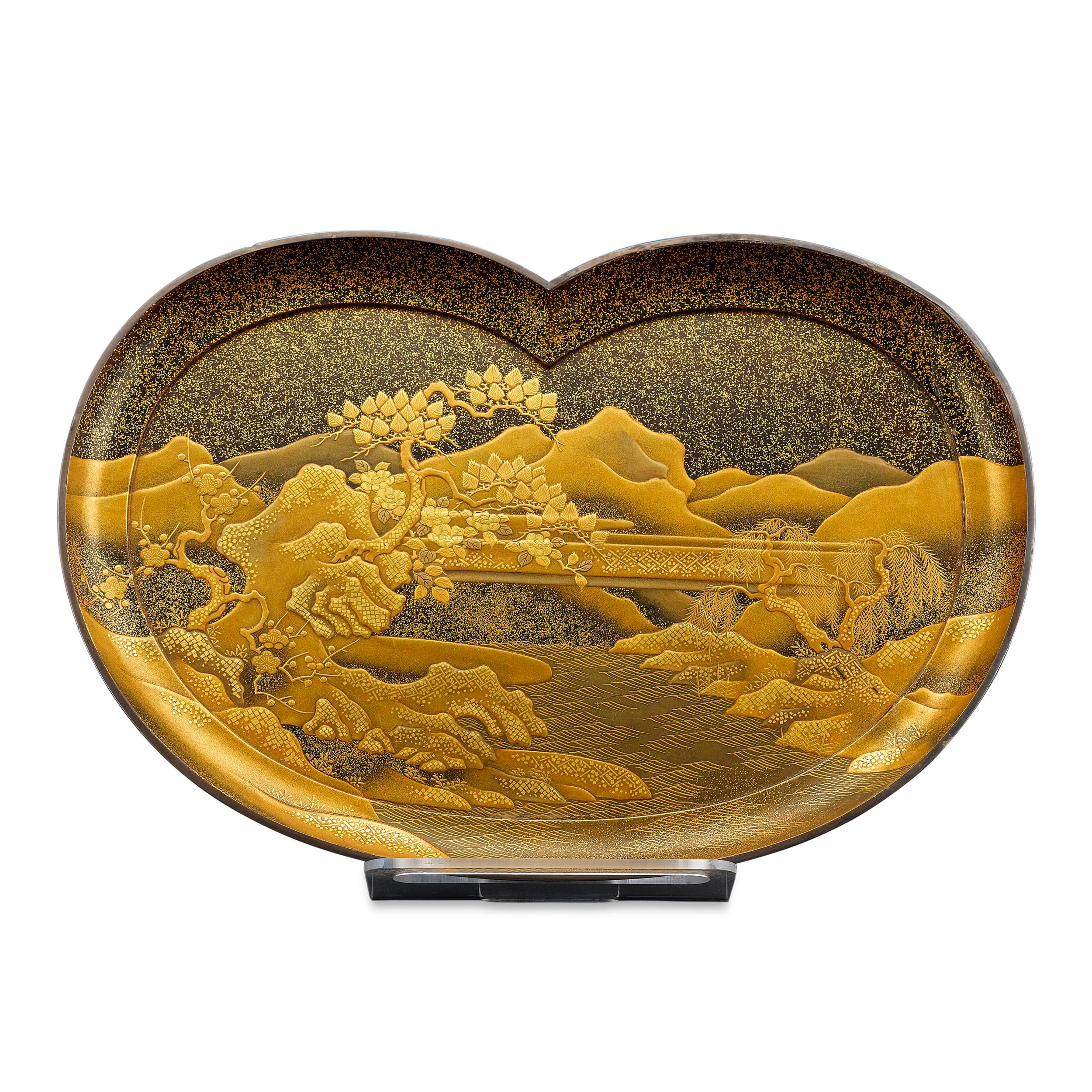 Meiji Japanese Lacquer Tray For Sale