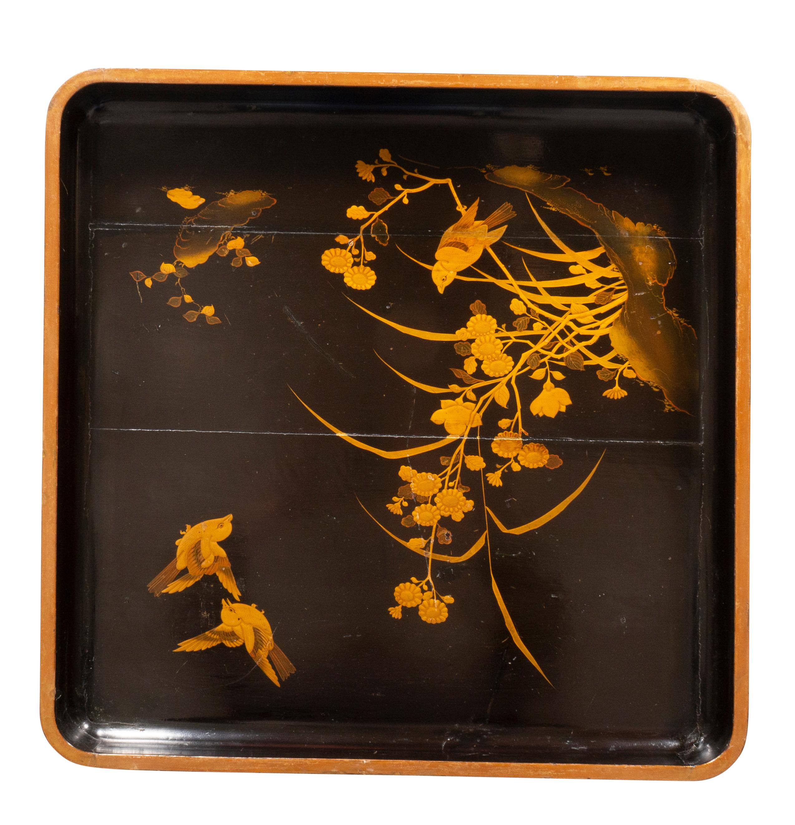 Japanese Lacquer Tray on Bamboo Base 7