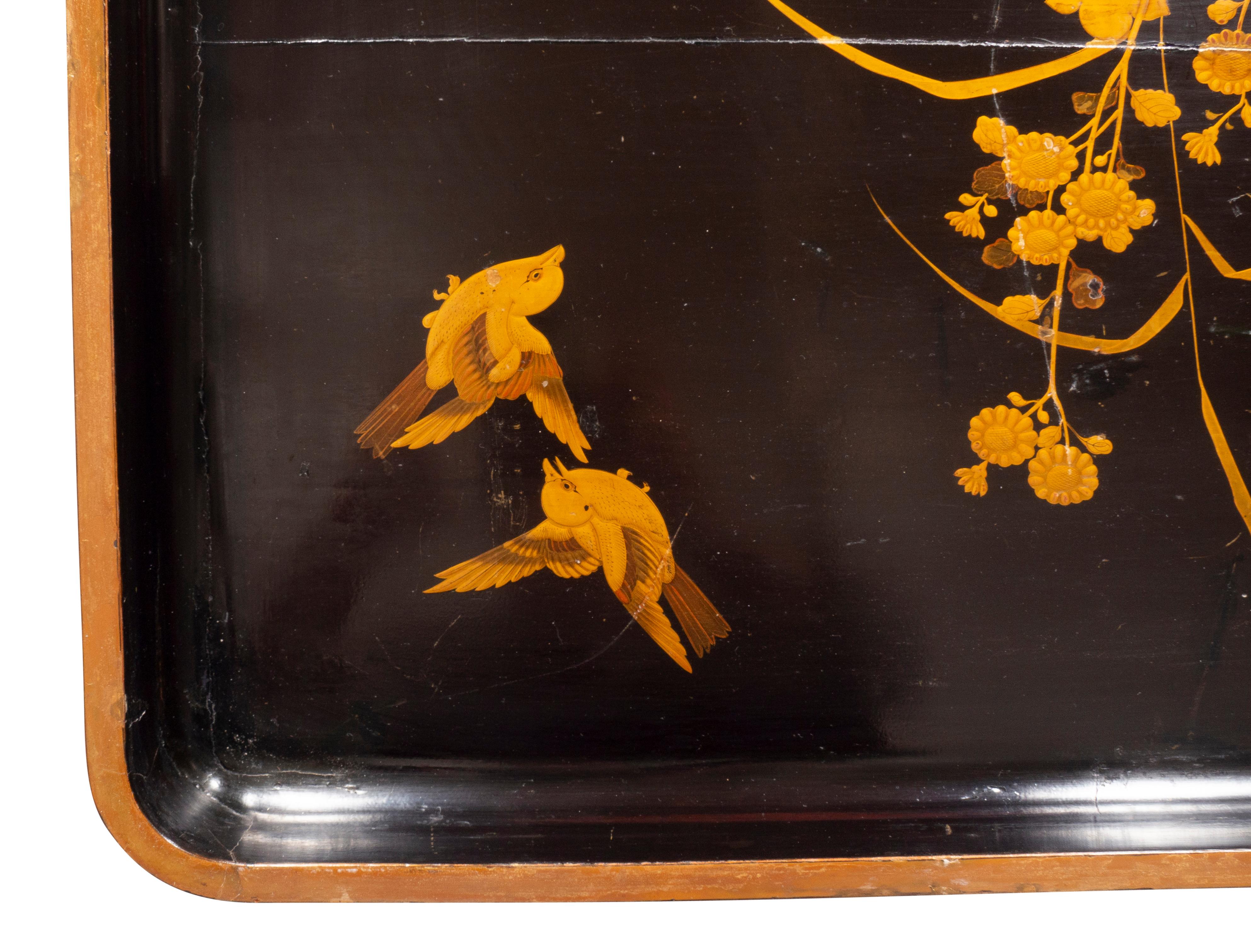 Japanese Lacquer Tray on Bamboo Base 8