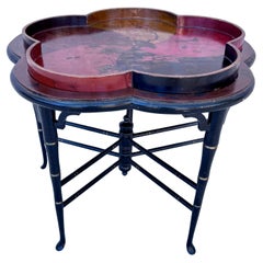 Japanese Lacquer Tray Side Table