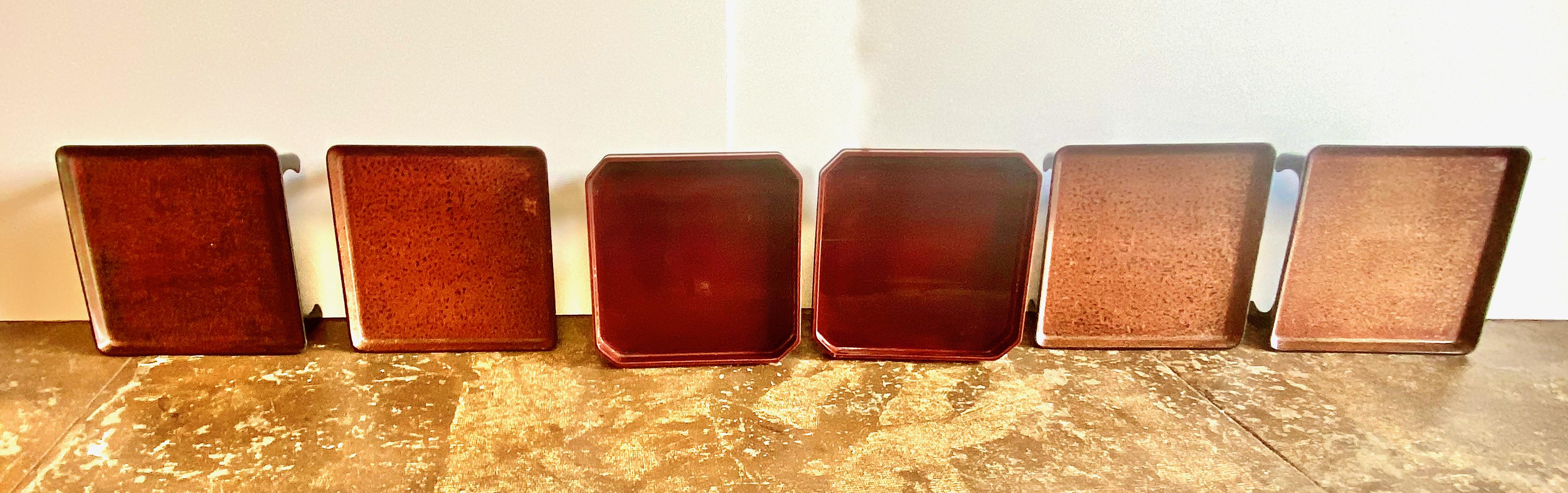 Japanese Lacquer Trays In Good Condition For Sale In Pasadena, CA