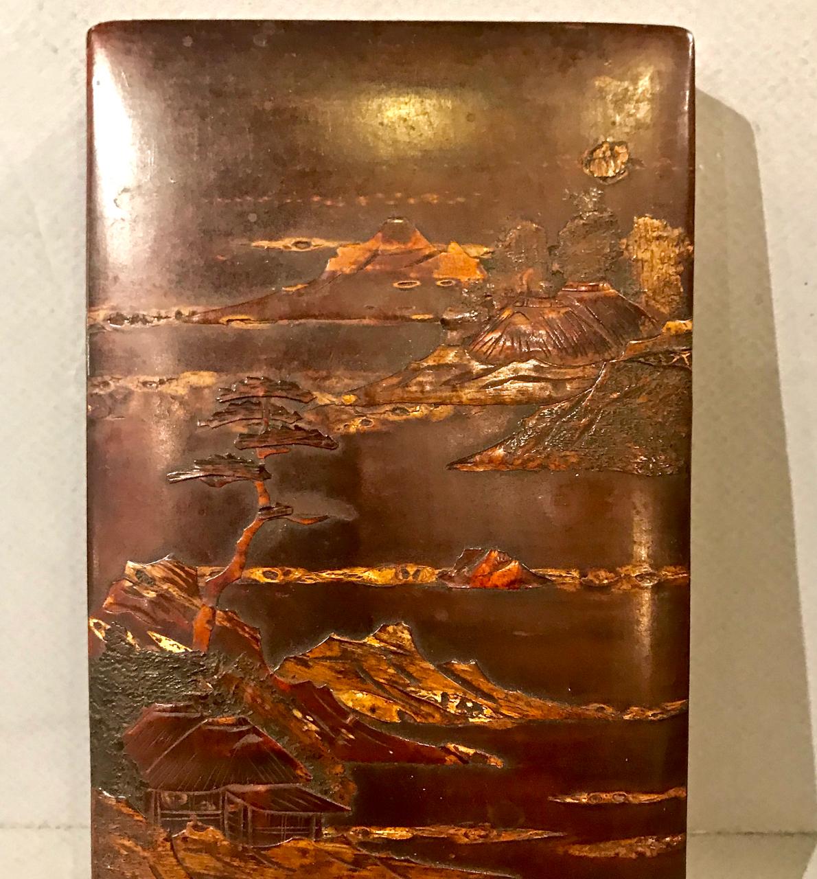 Chinoiserie Japanese Lacquer Writing Box For Sale