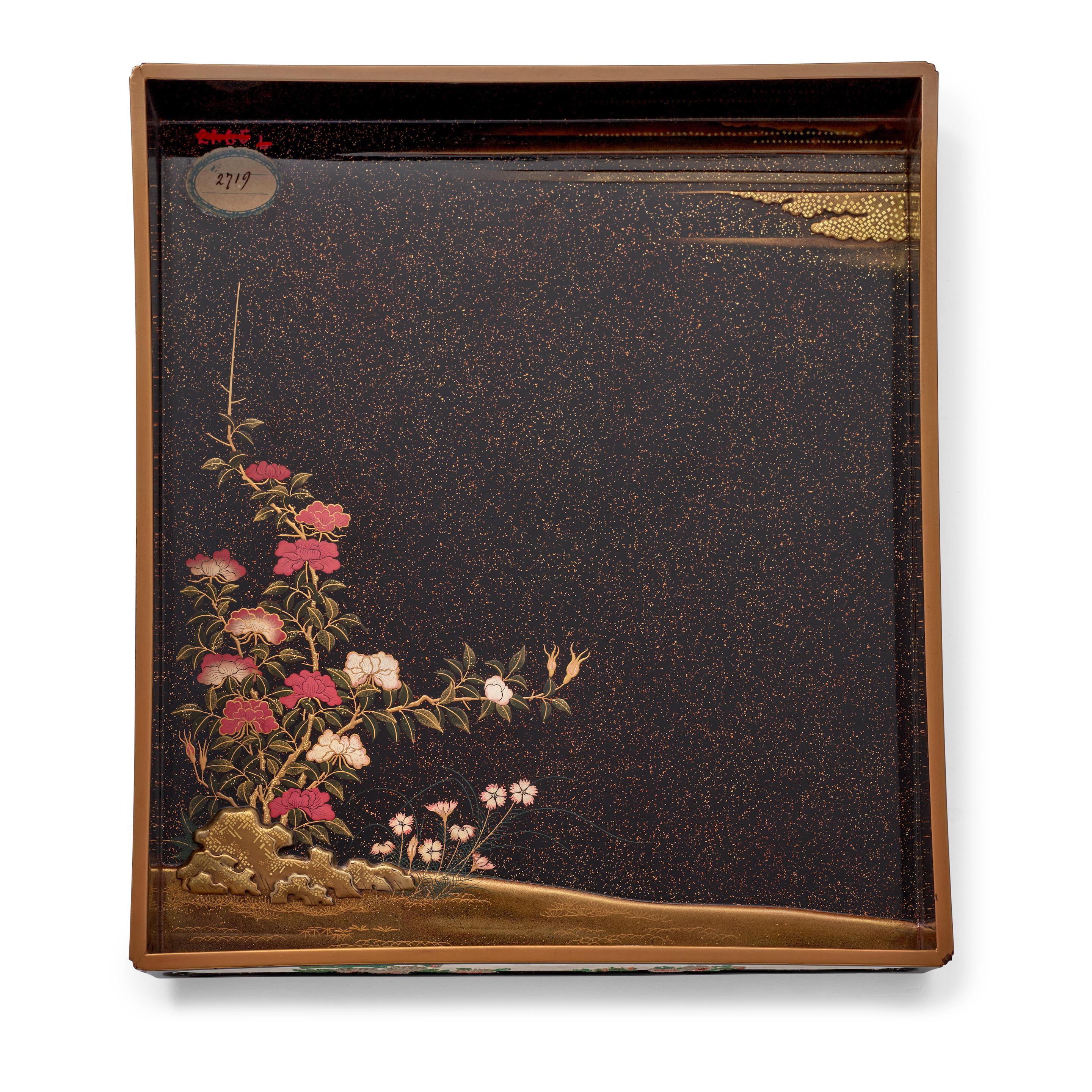 Rare Japanese Lacquer Writing Box Suzuribako Meiji Period For Sale 6