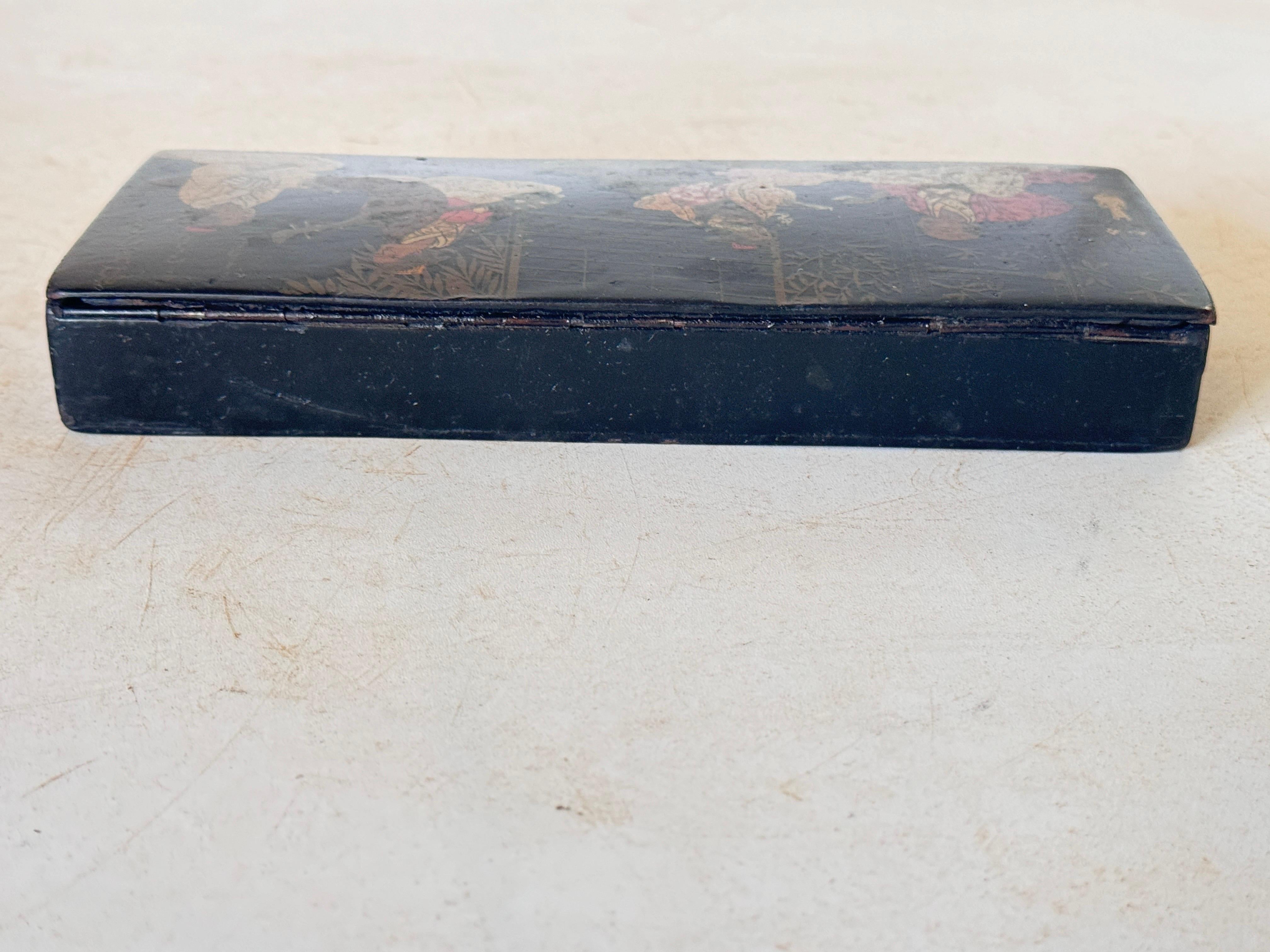Caja japonesa lacada Caja decorativa Meiji y caja para tinta, hacia 1880 en venta 1