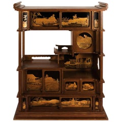 Japanese Lacquered Cabinet ‘Shodana’ from the Arashiyama Museum, 19th Century