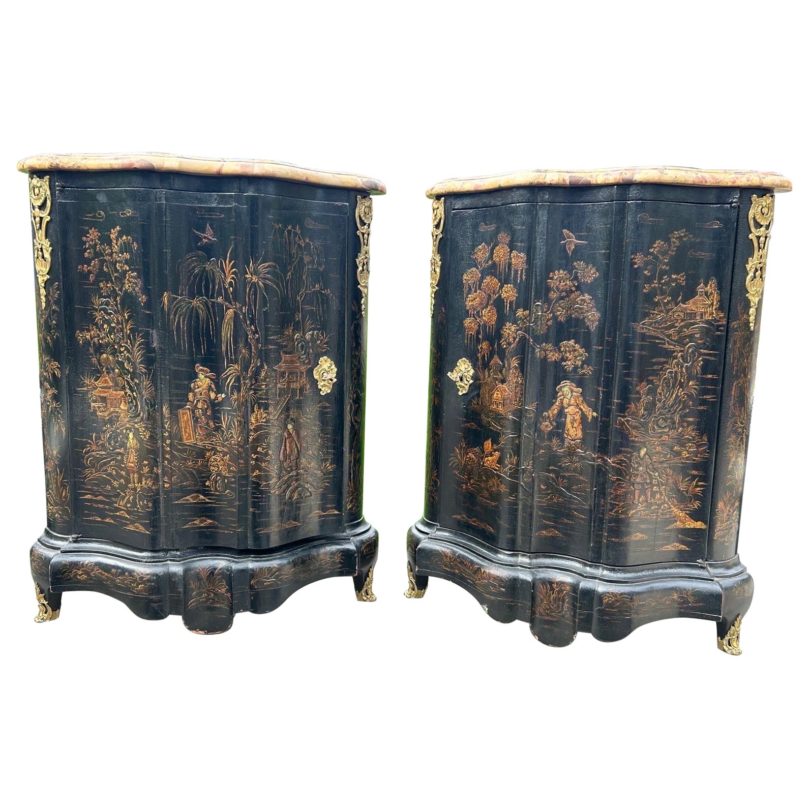 Credenza angolare giapponese laccata