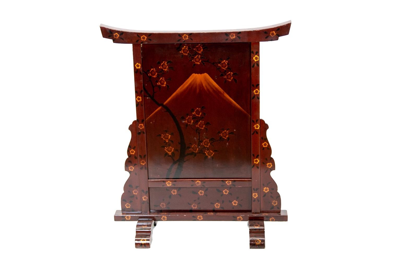 20th Century Japanese Lacquered Fire Screen