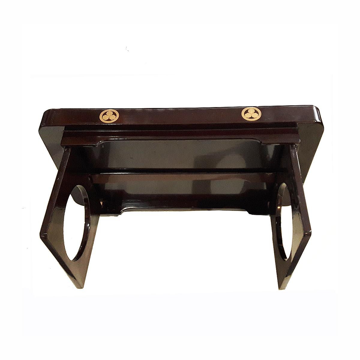 Wood Japanese Lacquered Folding Tray Table, Mid 20th Century