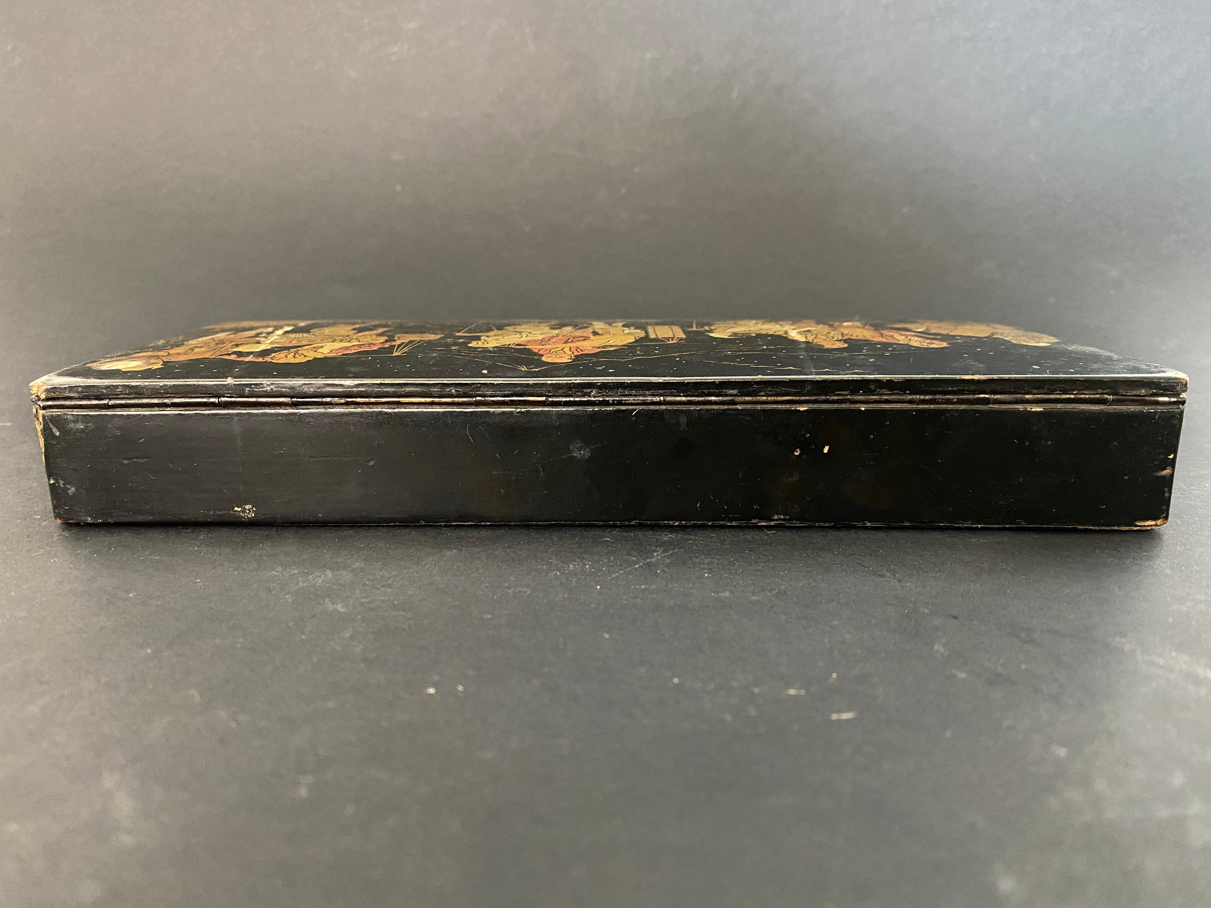 Japanese Lacquered Pencil Box Late 19th Century 4