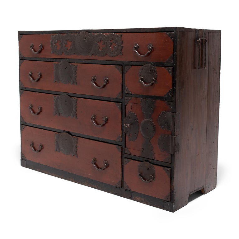 Japanese Lacquered Sendai Tansu Chest, c. 1900 at 1stDibs