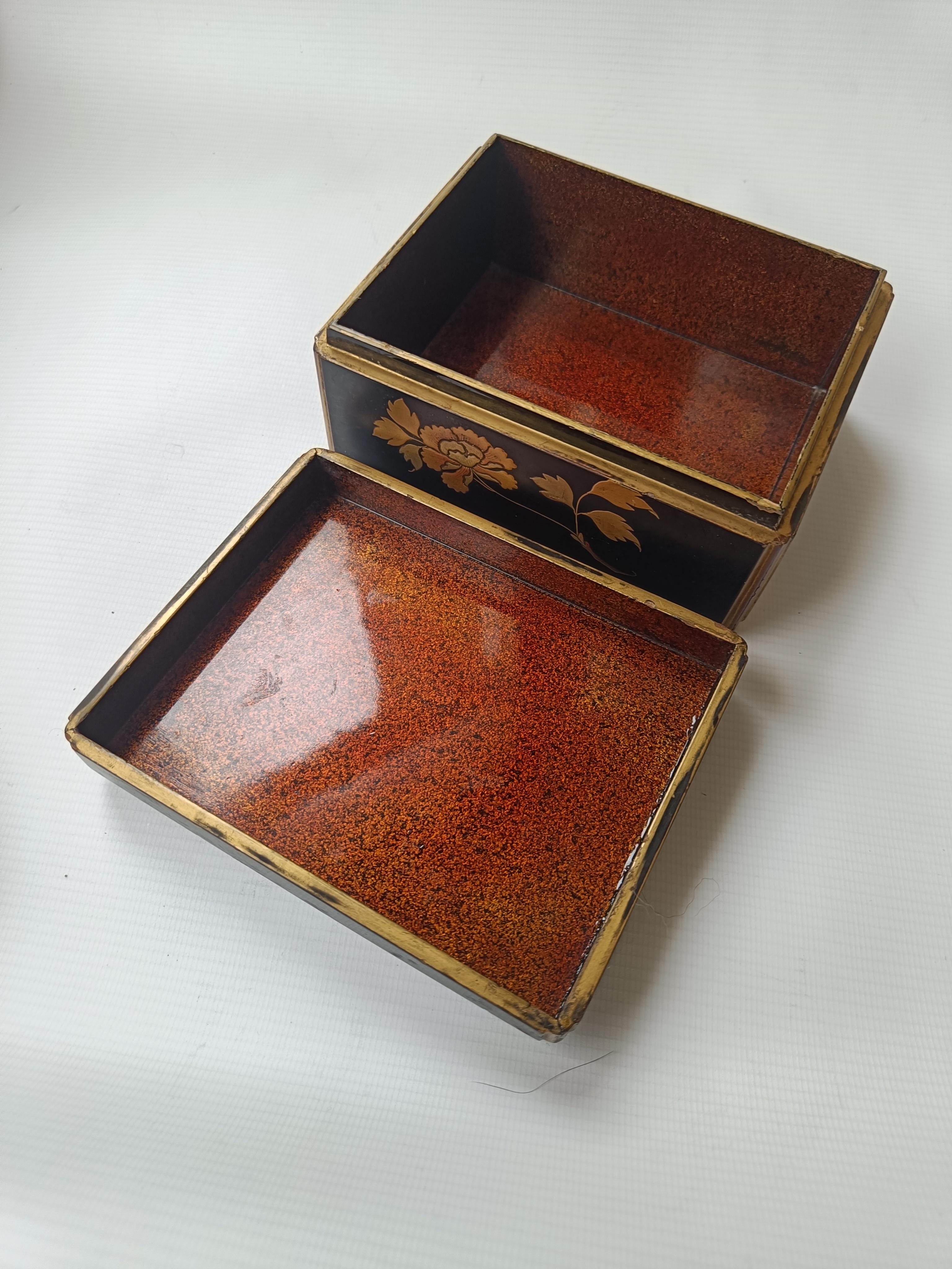 Japanese Lacquered Wood Box 19th Century Asian Antiques 中国古董 In Good Condition For Sale In London, GB