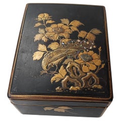 Japanese Lacquered Wood Box 19th Century Asian Antiques 中国古董