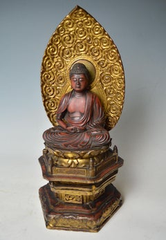 Japanese Lacquered Wood Buddha, Circa 18th / 19th Century Asian Antiques 中国古董