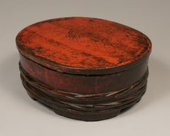 Lacquered Wood Food Container Bound by Bamboo, Japan, Early 20th Century