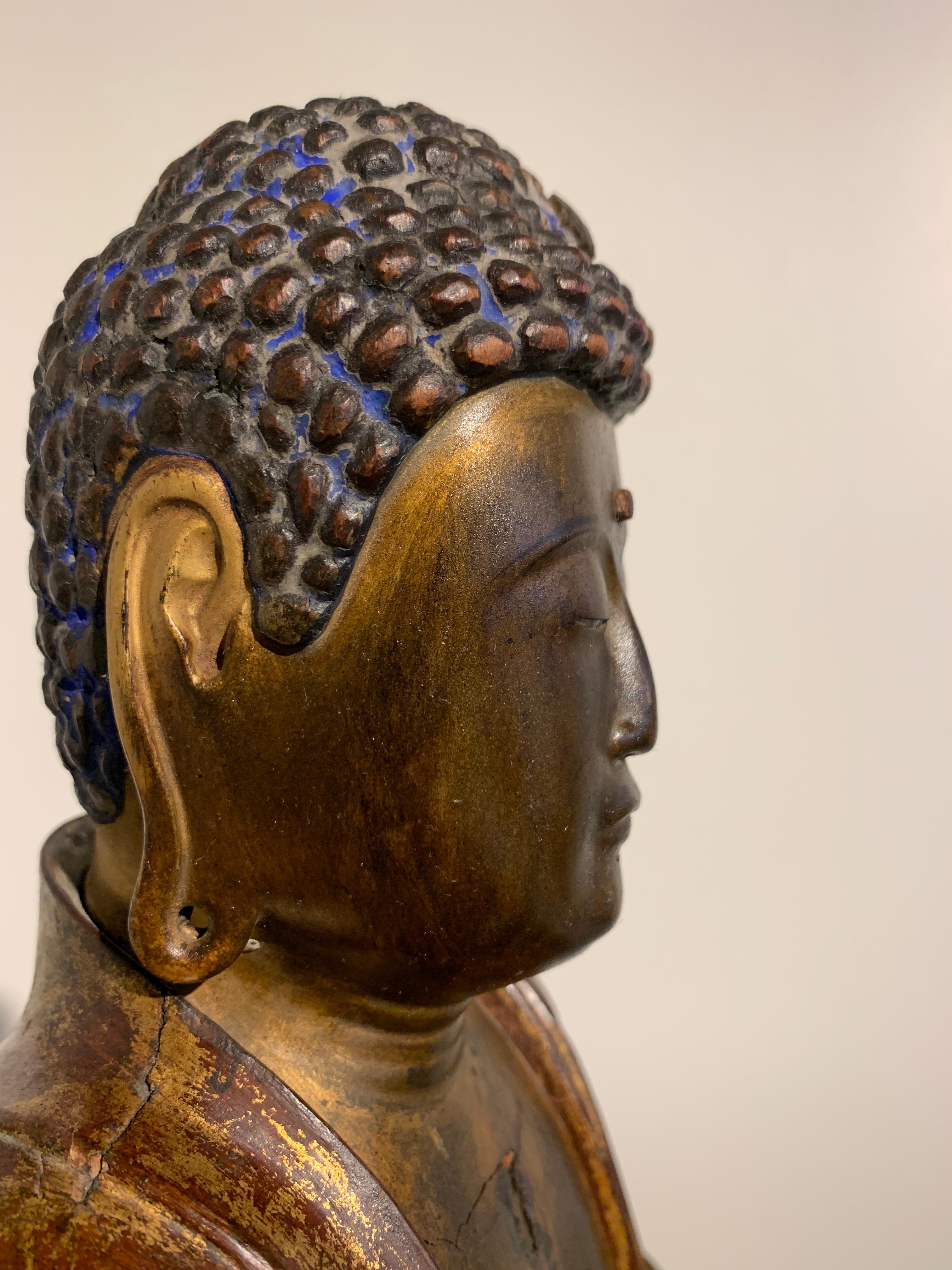 Japanese Lacquered Wood Medicine Buddha, Yakushi Nyorai, Edo Period 2