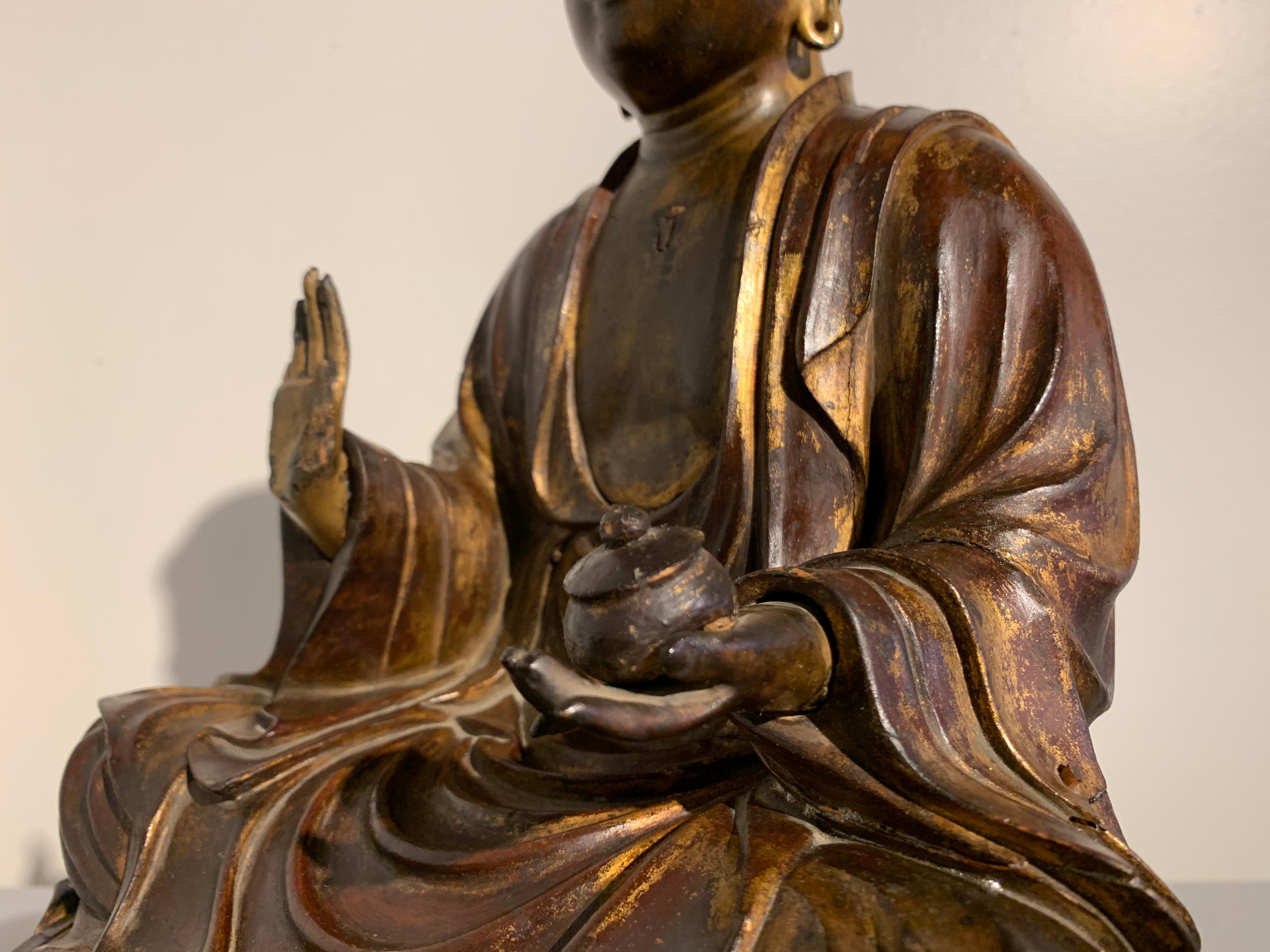Japanese Lacquered Wood Medicine Buddha, Yakushi Nyorai, Edo Period 4