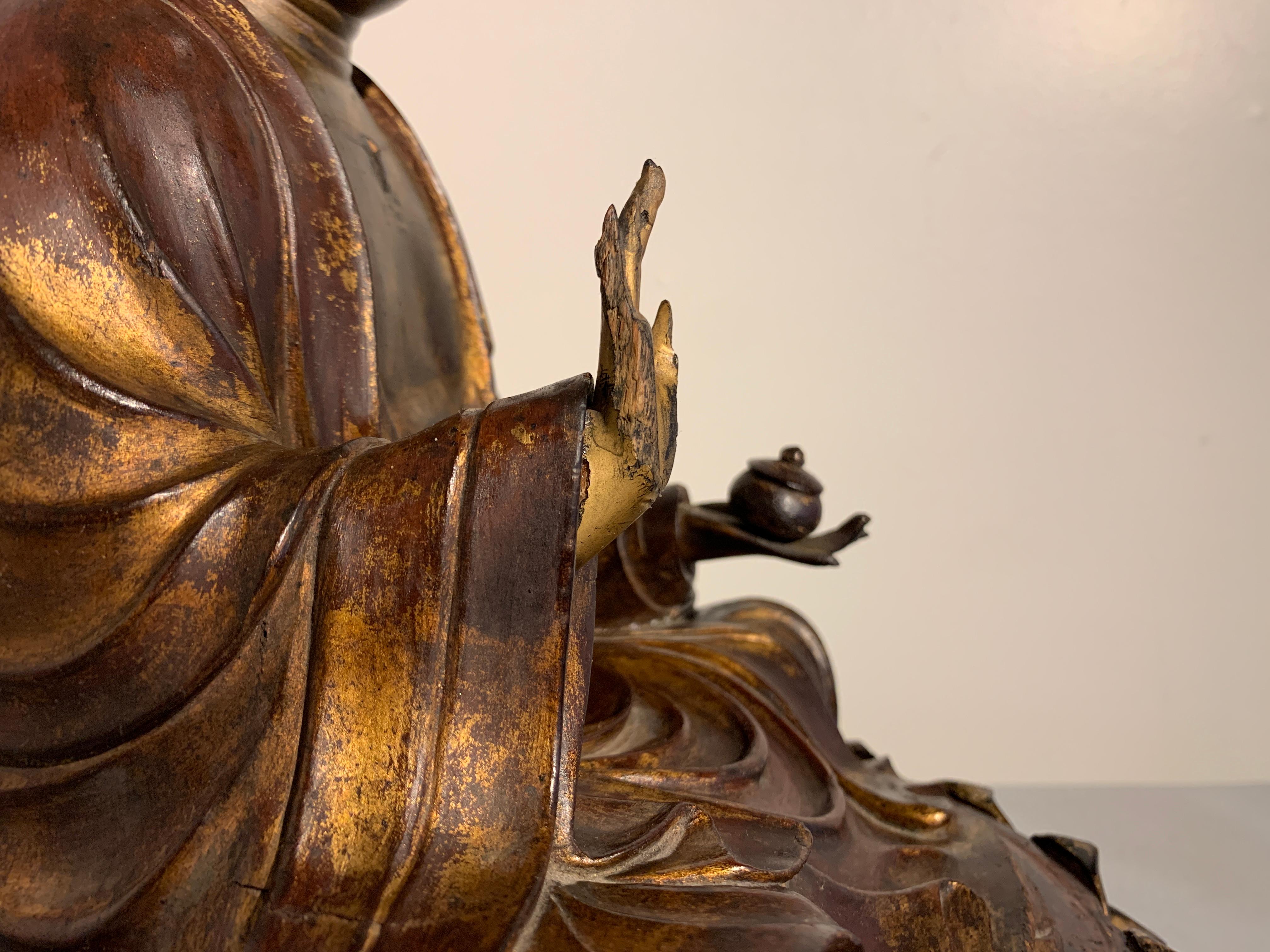 Japanese Lacquered Wood Medicine Buddha, Yakushi Nyorai, Edo Period 5