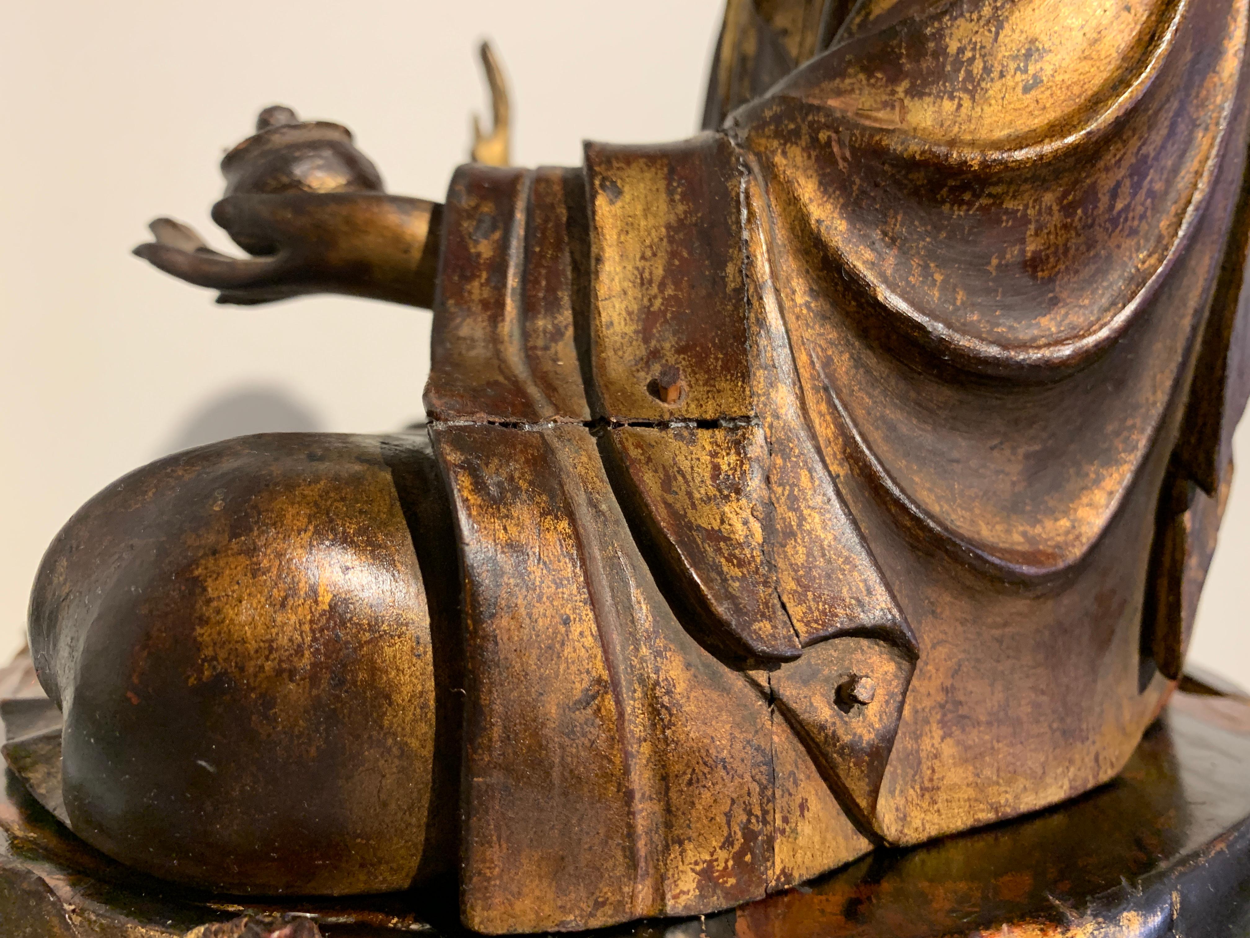 Japanese Lacquered Wood Medicine Buddha, Yakushi Nyorai, Edo Period 7