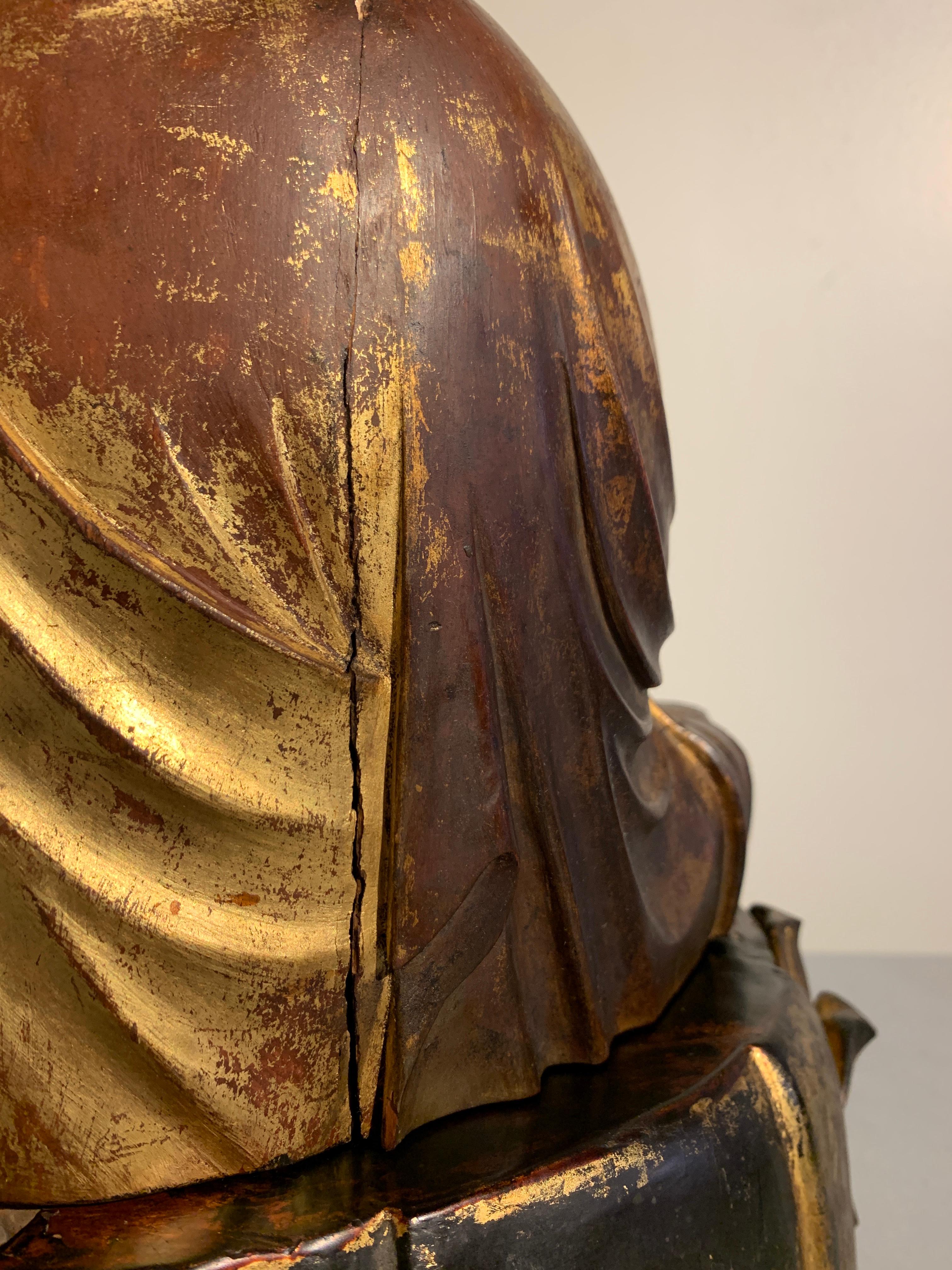 Japanese Lacquered Wood Medicine Buddha, Yakushi Nyorai, Edo Period 8