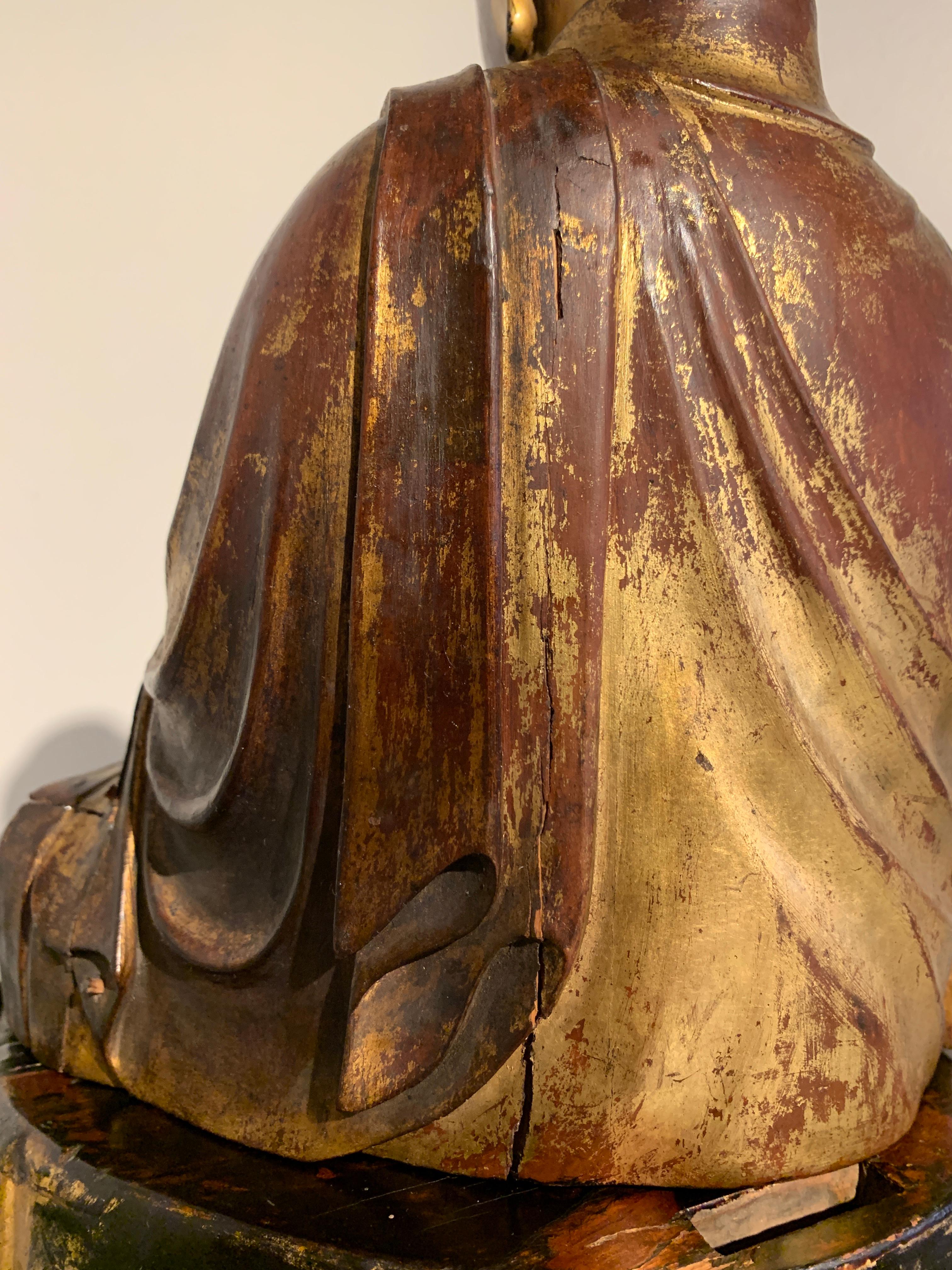 Japanese Lacquered Wood Medicine Buddha, Yakushi Nyorai, Edo Period 9