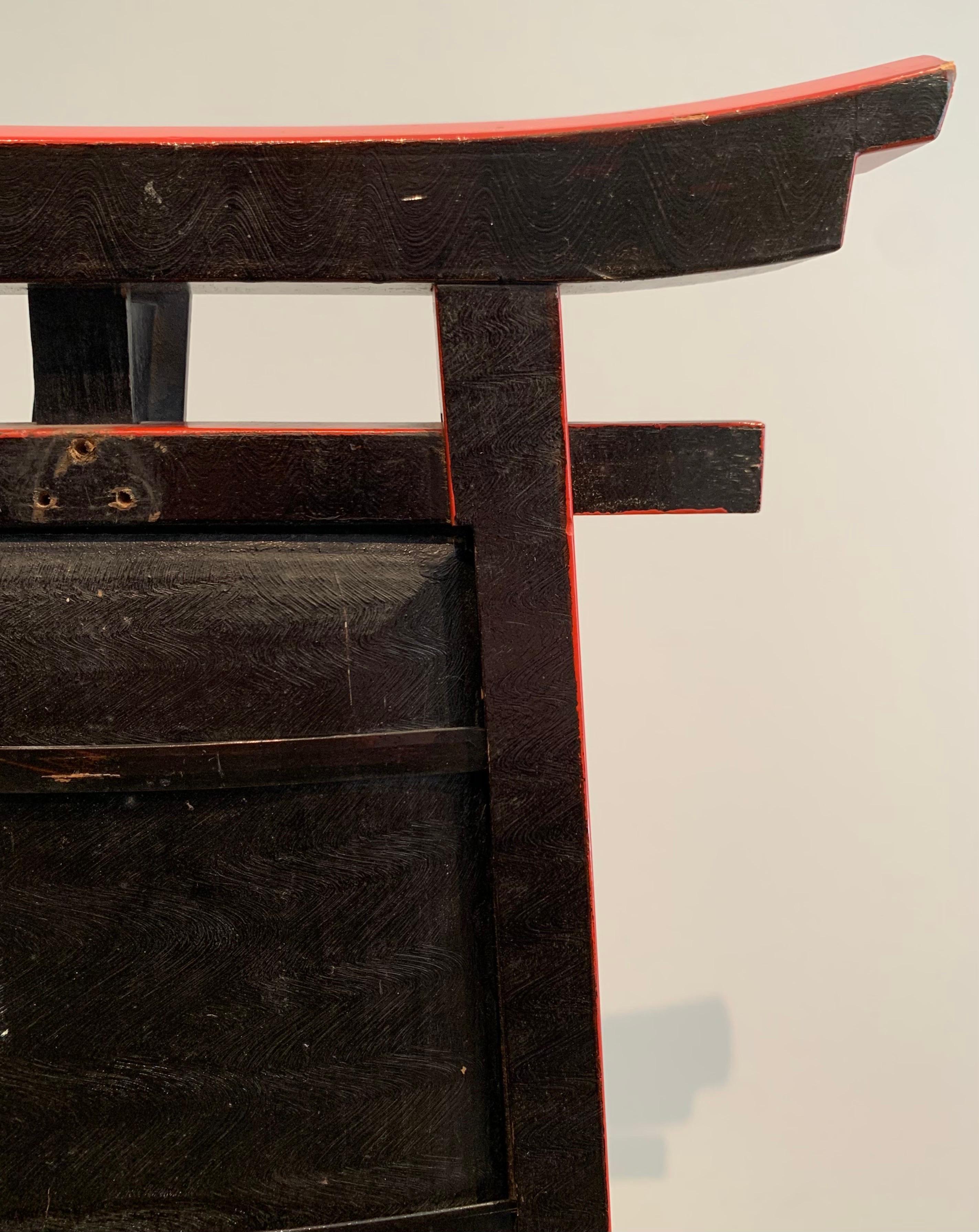 Japanese Lacquered Wood Photo Frame, Torii Gate, 1920s 6