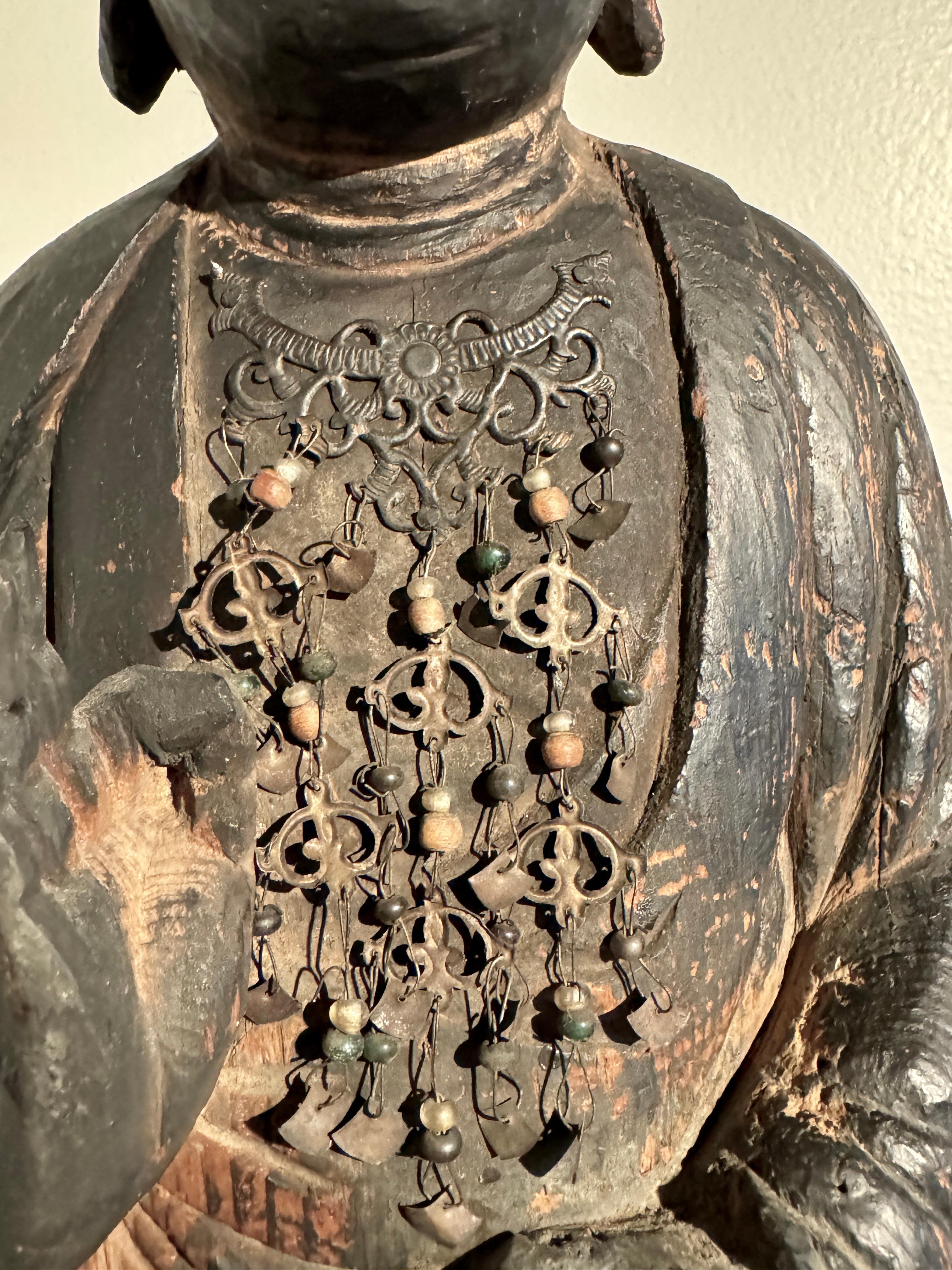 Sho Kannon Japonés de Madera Lacada, Periodo Momoyama/Edo, Siglo XVII, Japón en venta 3