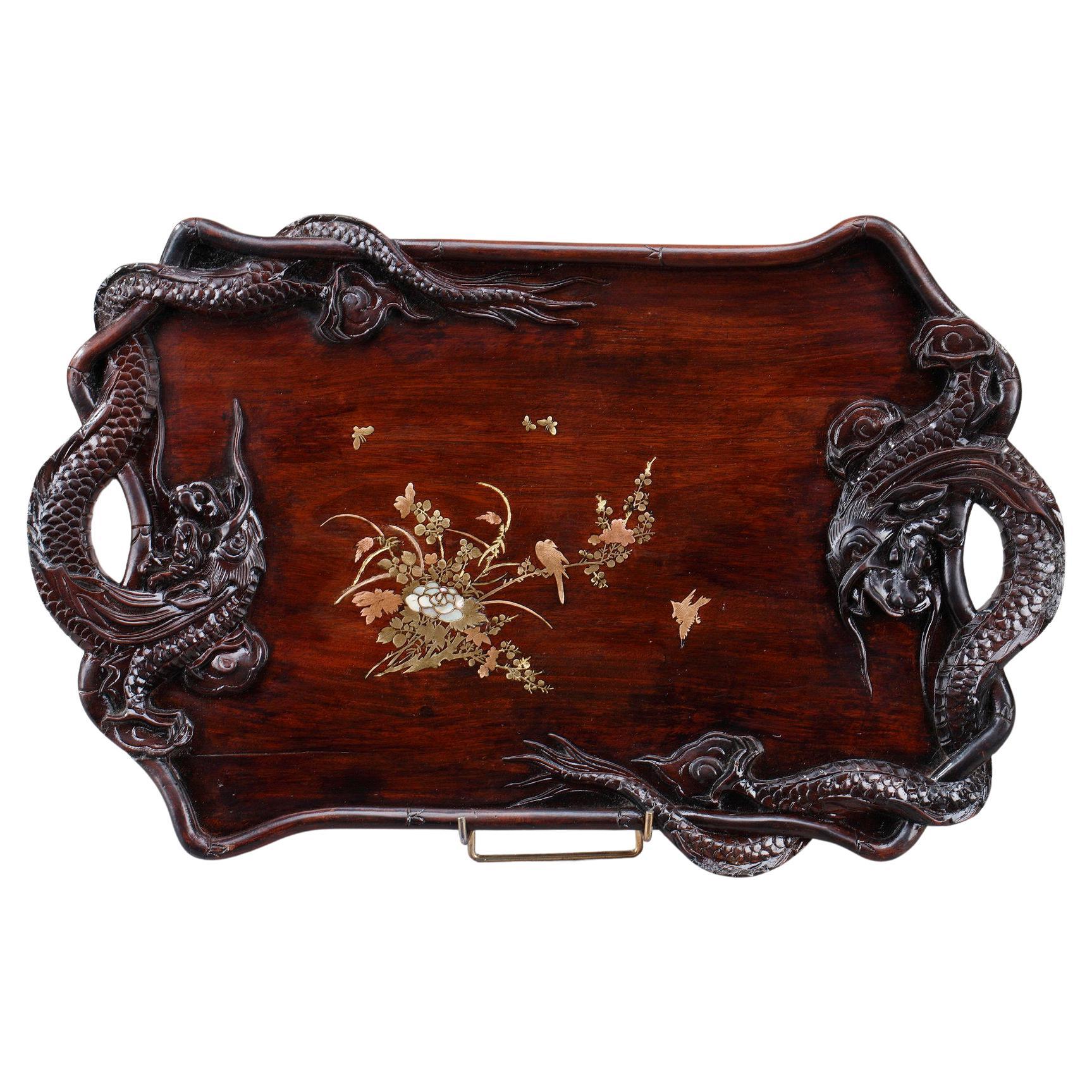 Japanese Lacquered Wood Tray in the Taste of Gabriel Viardot