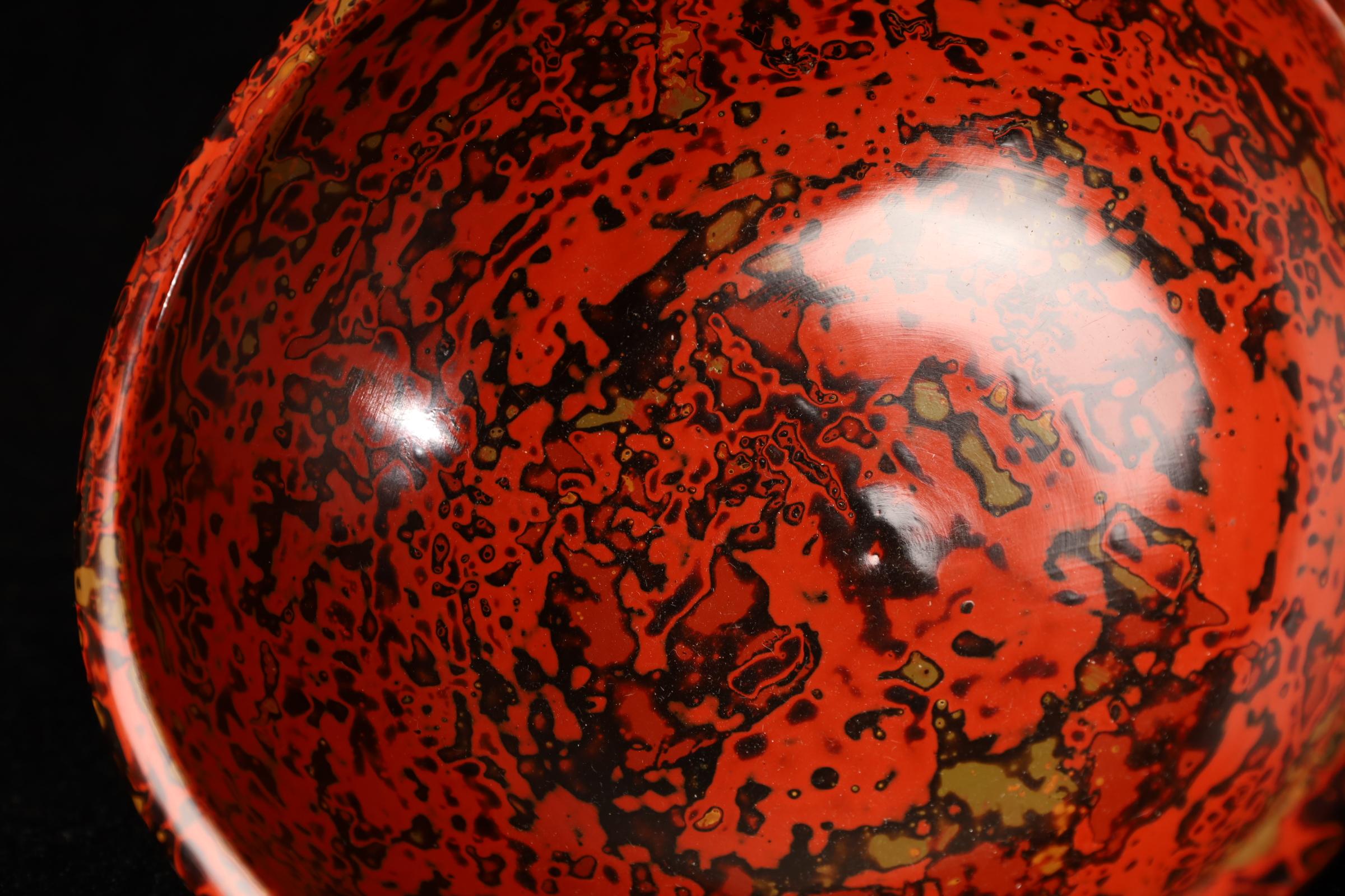 Japanese Lacquerware Bowl — Aizu Lacquer, Dry Lacquer Technique (Early 20th Cent For Sale 8