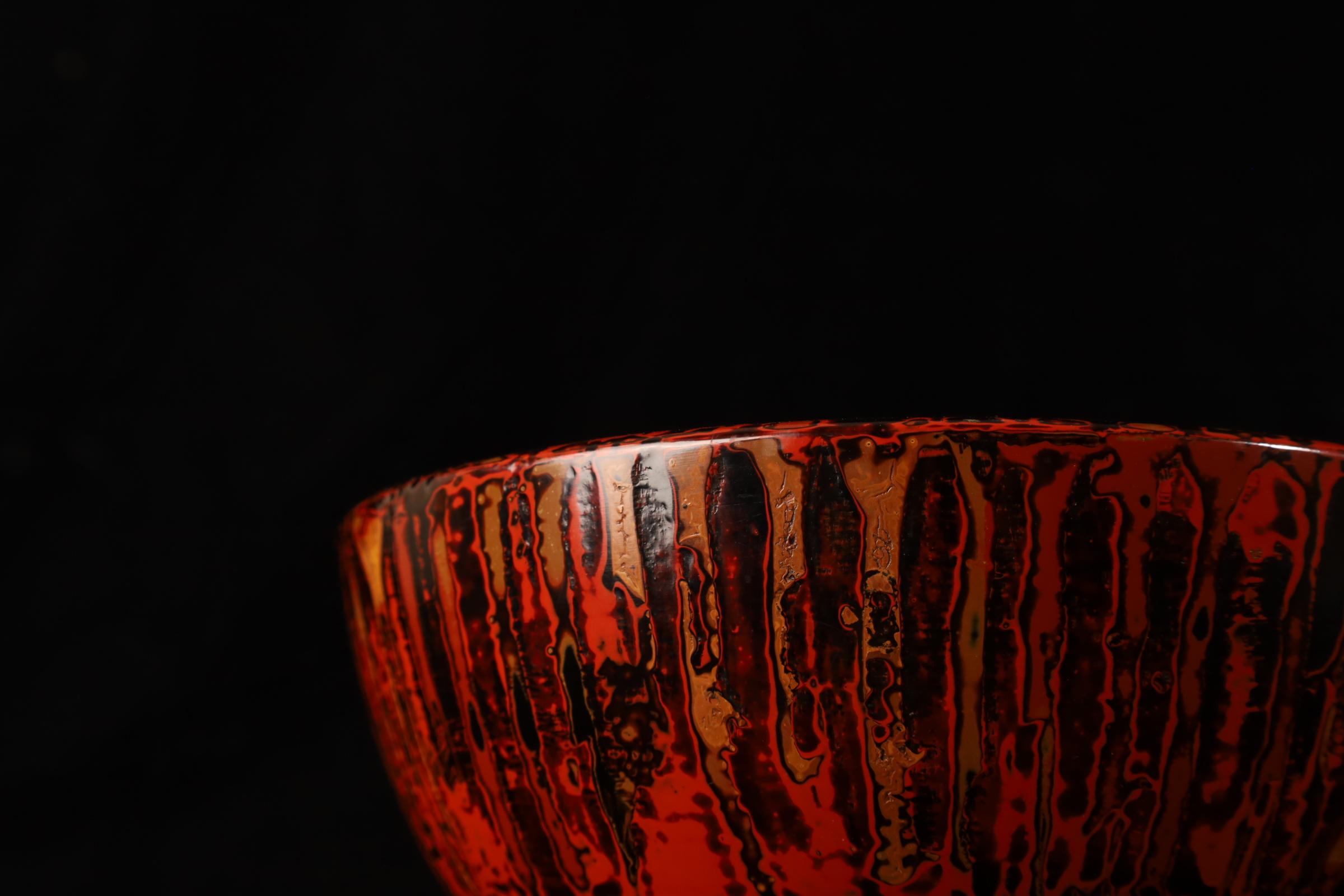 Japanese Lacquerware Bowl — Aizu Lacquer, Dry Lacquer Technique (Early 20th Cent For Sale 1