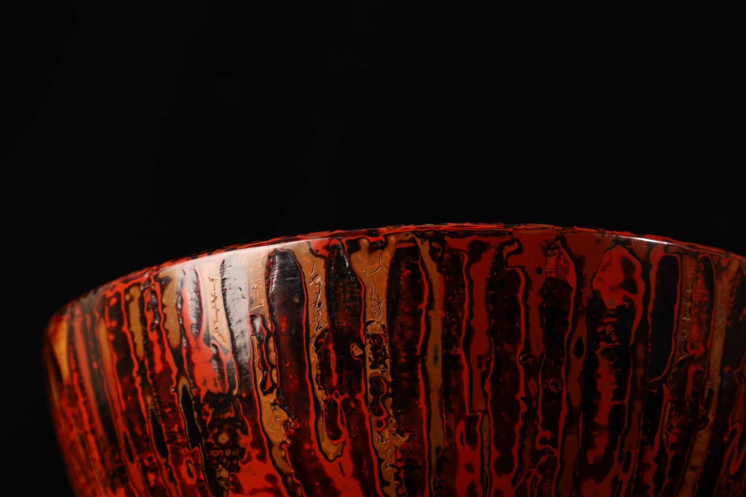 Japanese Lacquerware Bowl — Aizu Lacquer, Dry Lacquer Technique (Early 20th Cent For Sale 2