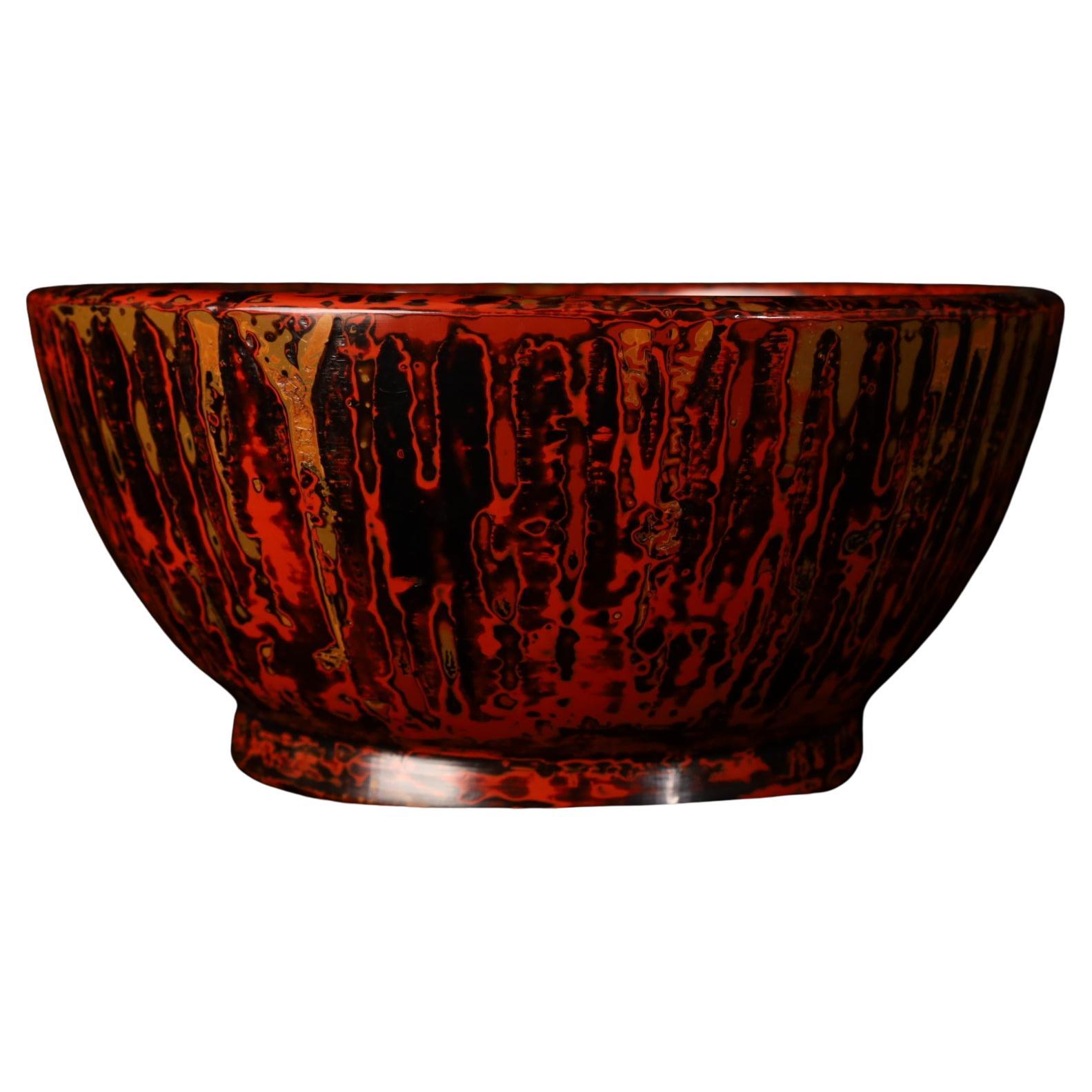 Japanese Lacquerware Bowl — Aizu Lacquer, Dry Lacquer Technique (Early 20th Cent For Sale