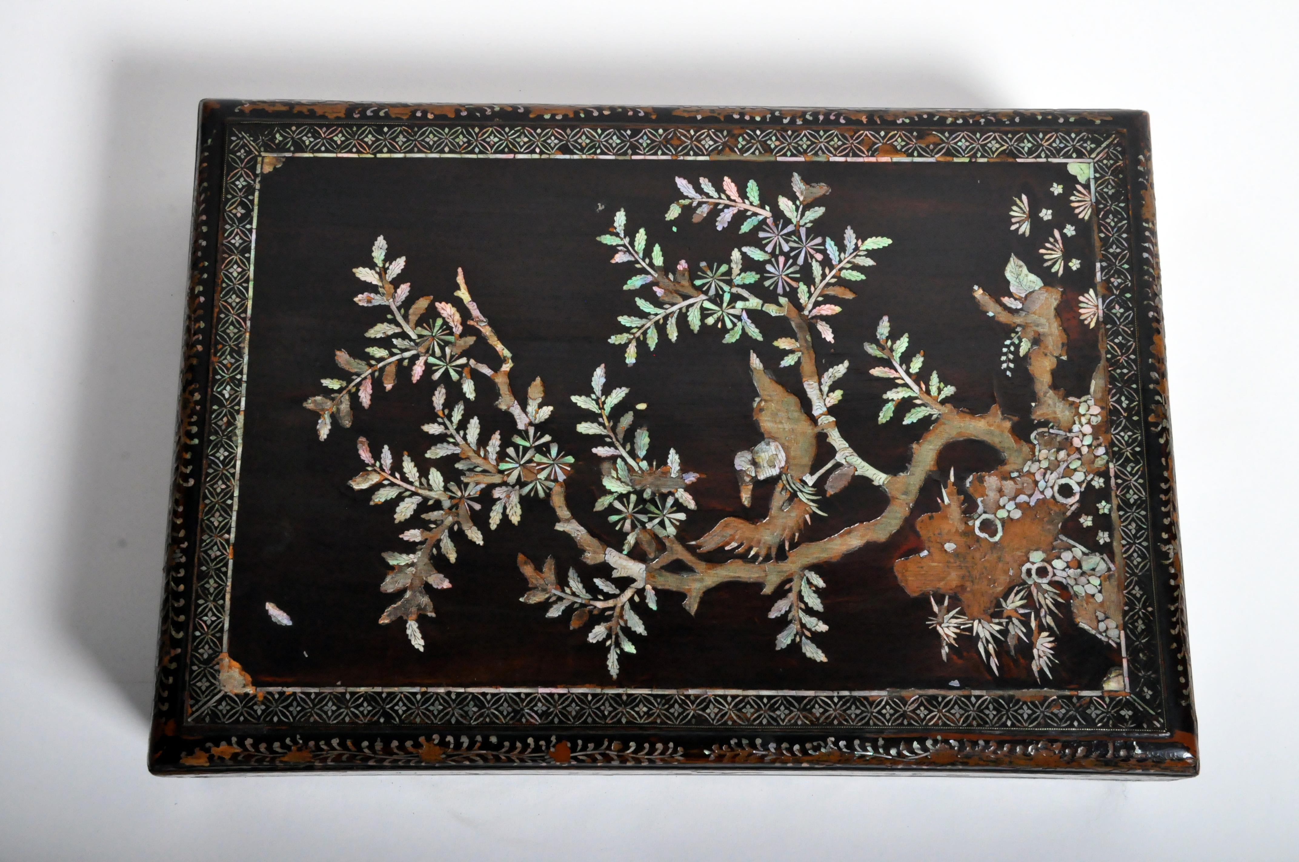 Japanese Lacquerware Box with Mother of Pearl 5