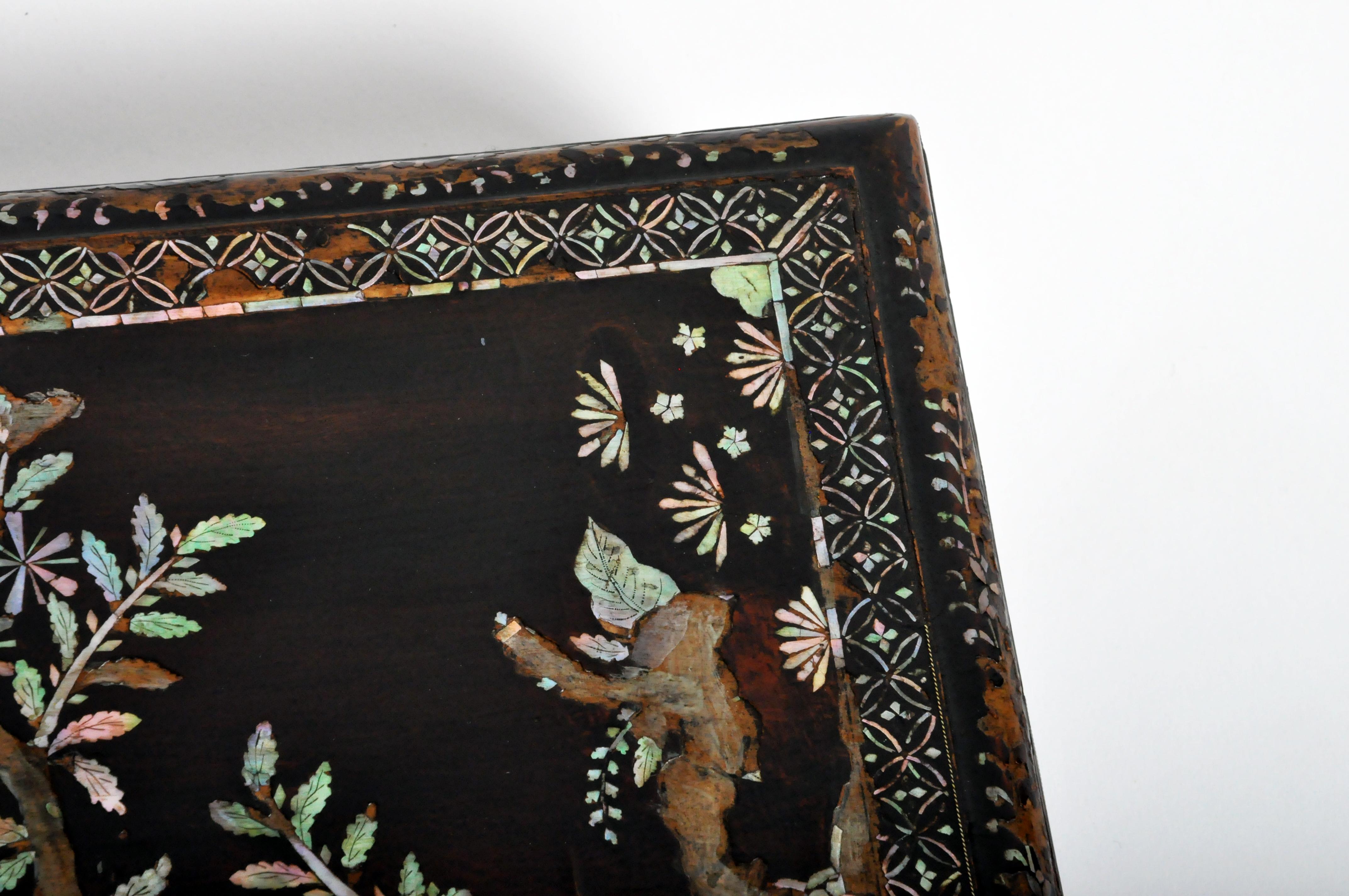 Japanese Lacquerware Box with Mother of Pearl 1