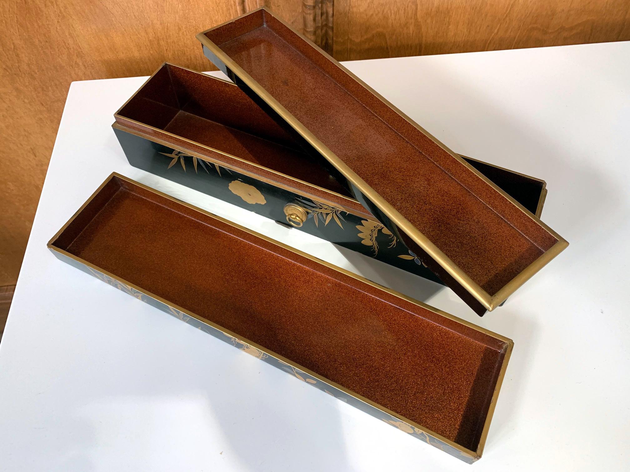 Wood Japanese Lacquerware Fubako Edo Period