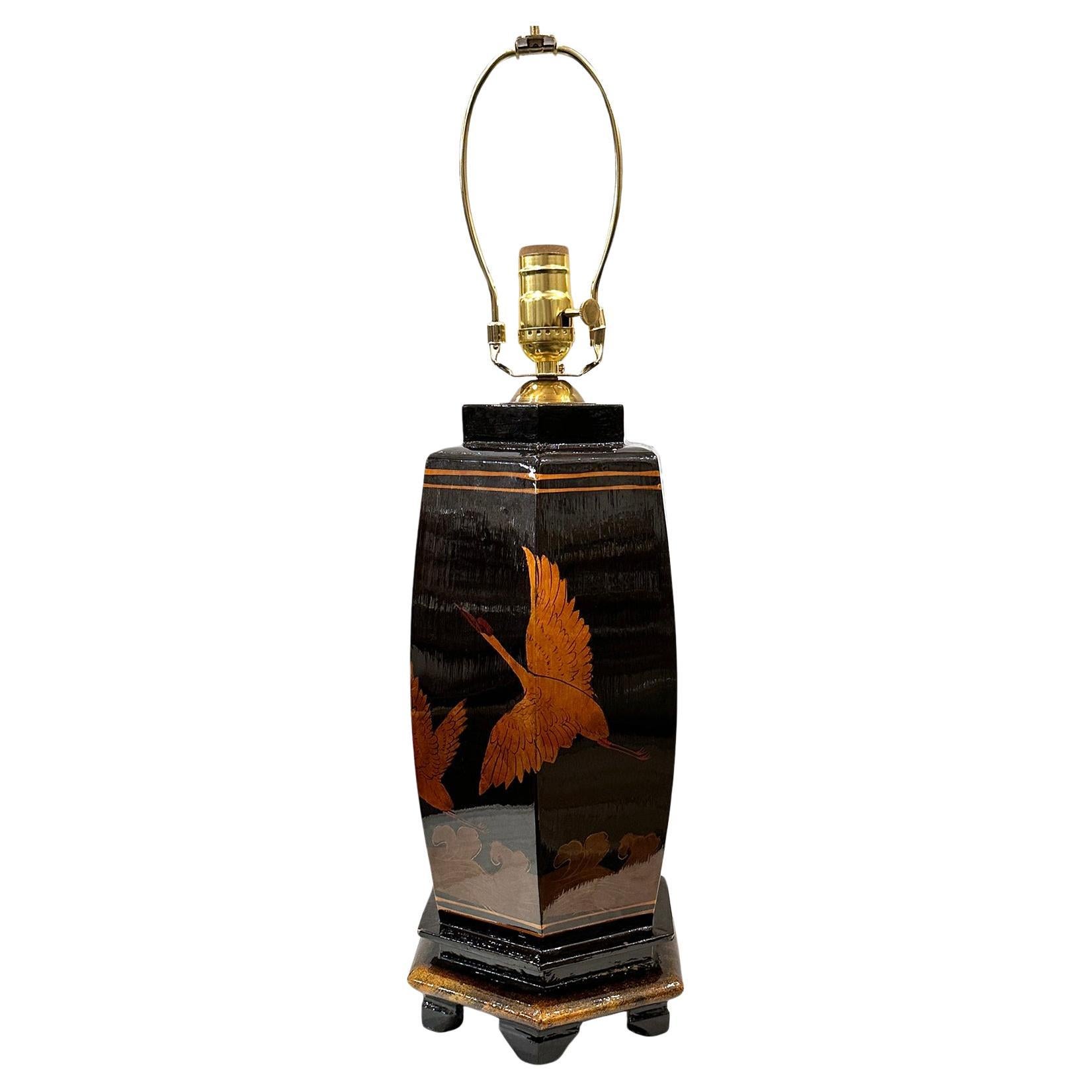Japanese Lamp with Birds For Sale