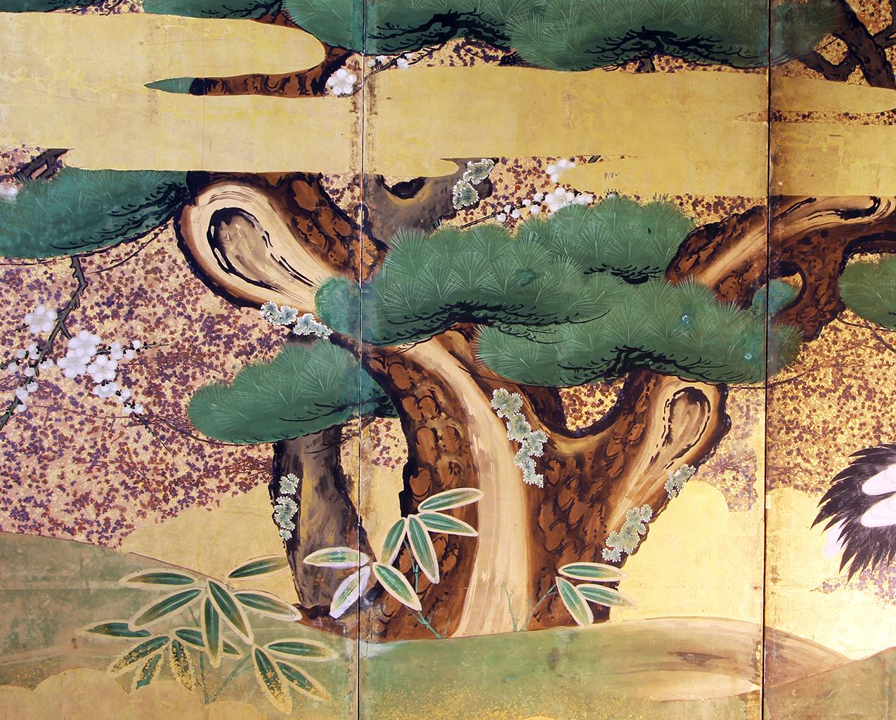 Edo period, Japanese six-panel folding screen from the 