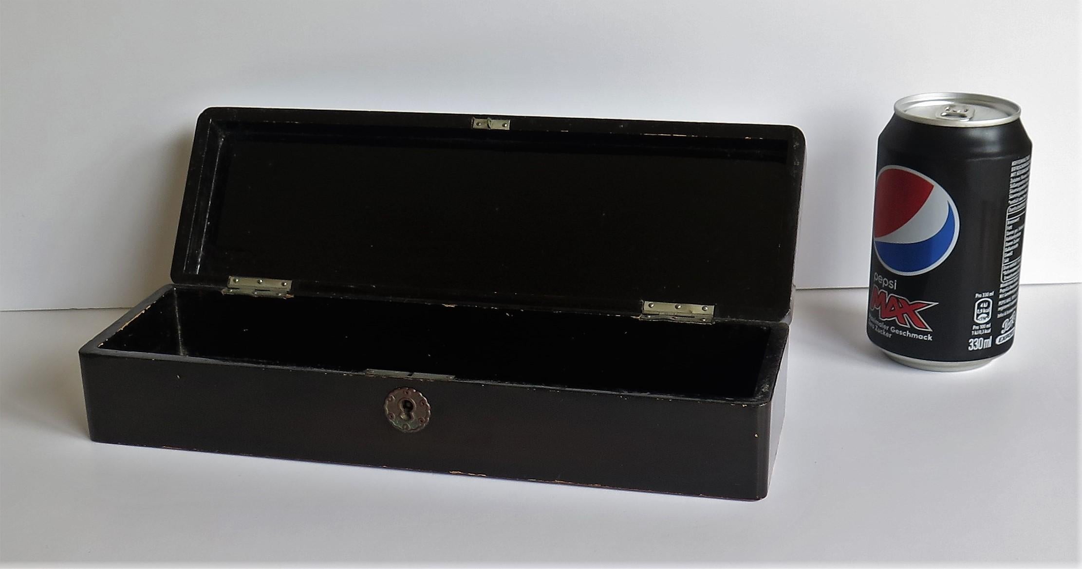 Japanese Laquered Box with Hinged Lid and Lock, Taisho Period Circa 1920 12