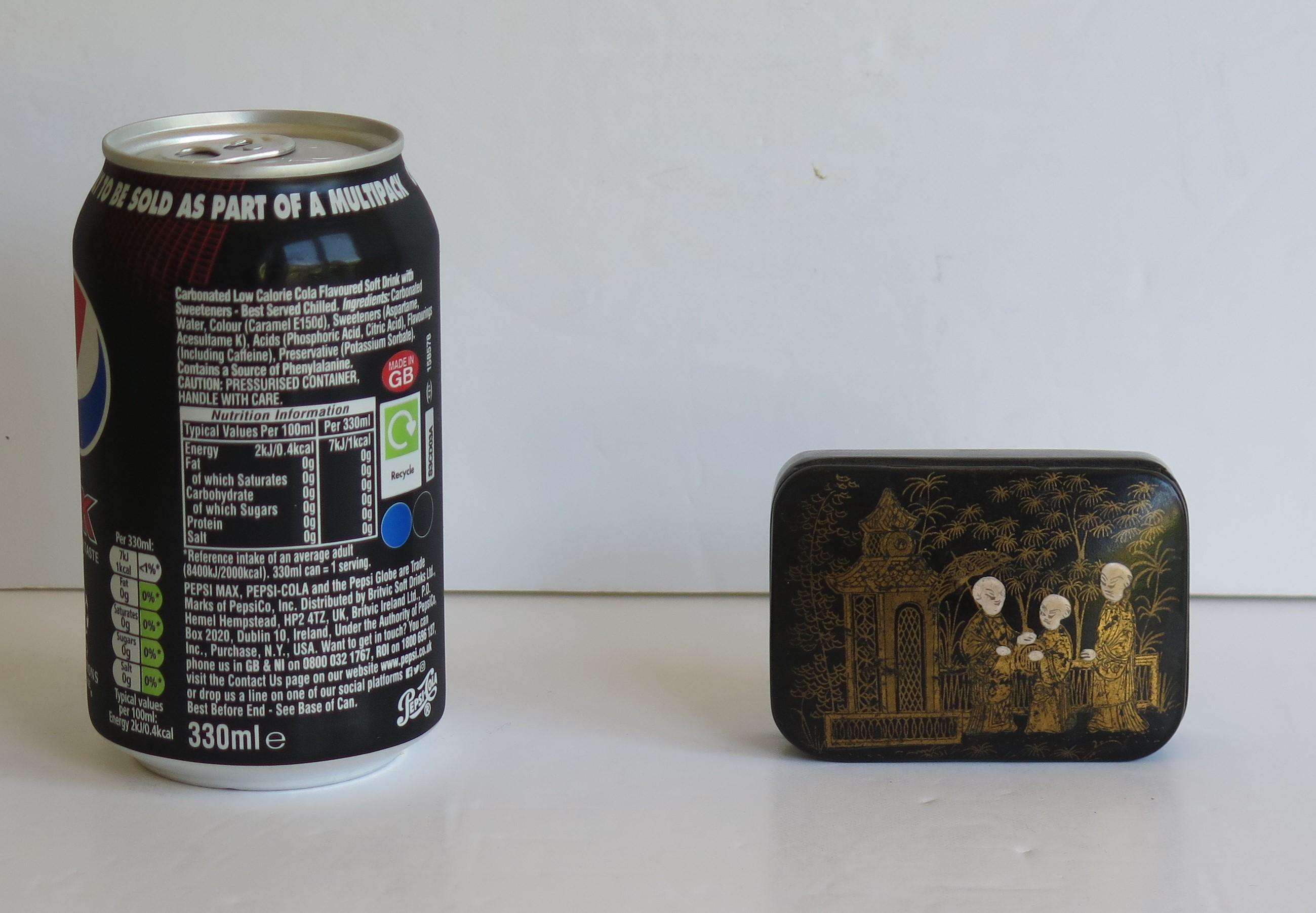 Japanese Laquered Box with Hinged Lid hand painted, 19th Century Meiji Period For Sale 8