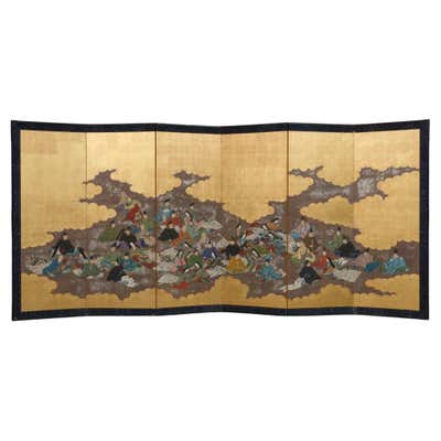 Japanese Painting, 17th Century, Tale of Genji, Makibashira, Tosa ...