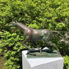 Japanese Large Antique Bronze Race Horse Signed 1916, fine details