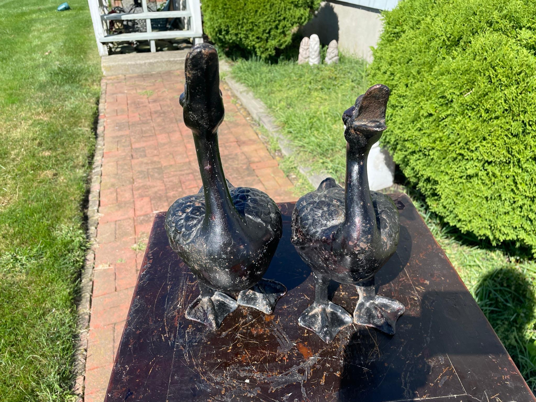 20th Century Japanese Large 1920s Pair Garden Ducks